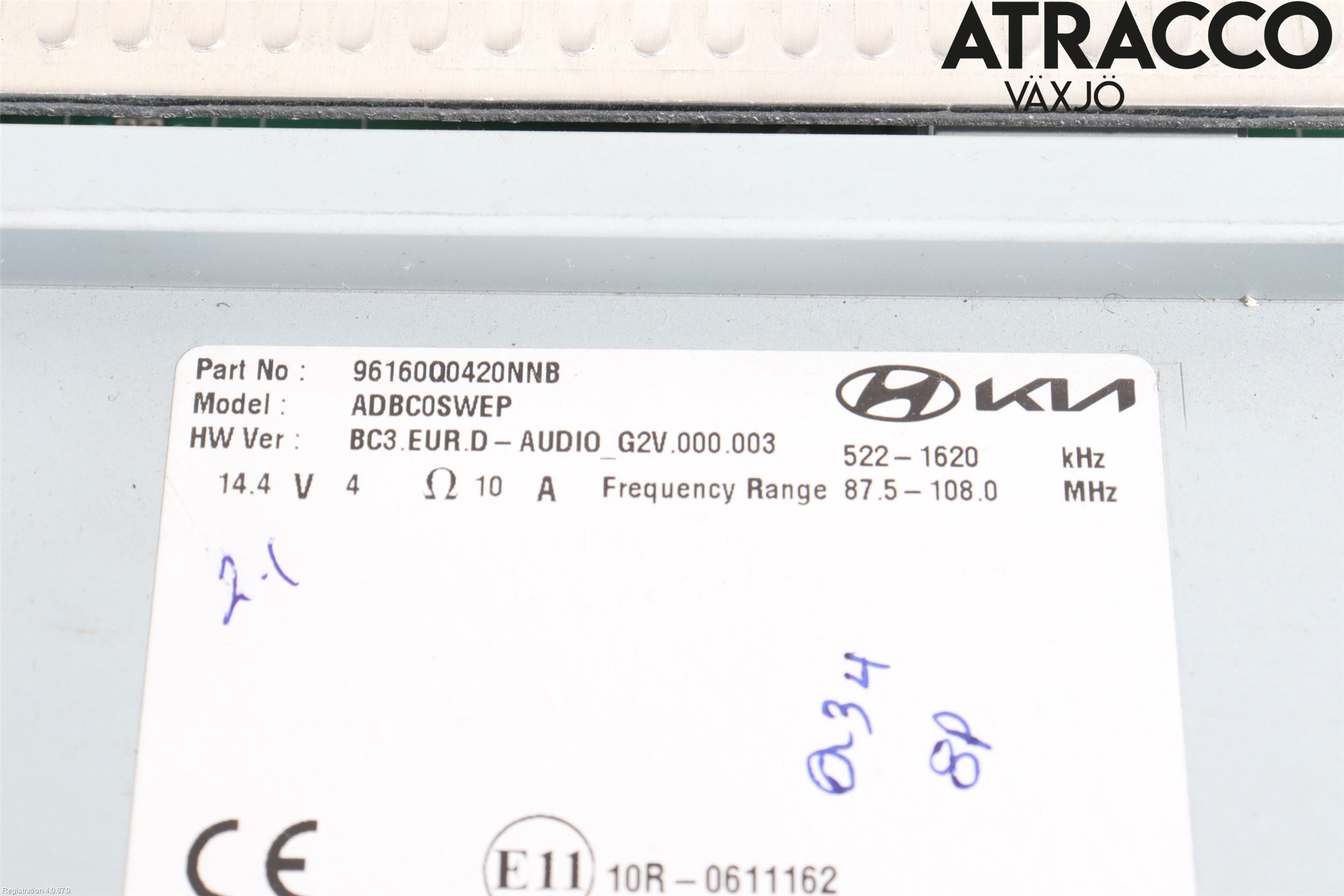 Hyundai i20 BC 21- Cd Radio - Multimediapanel
