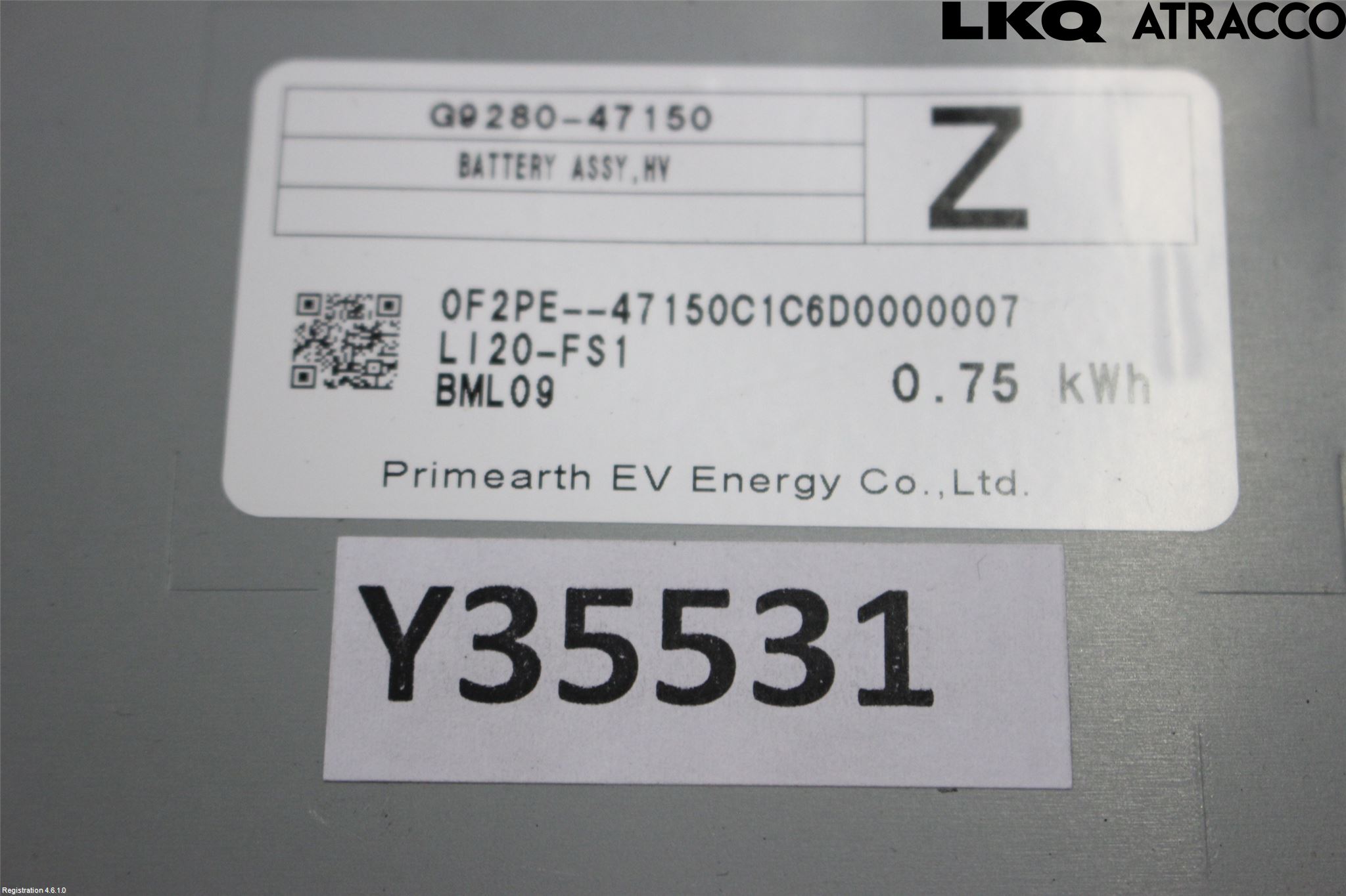 Toyota COROLLA 19- Batteri Högspänning