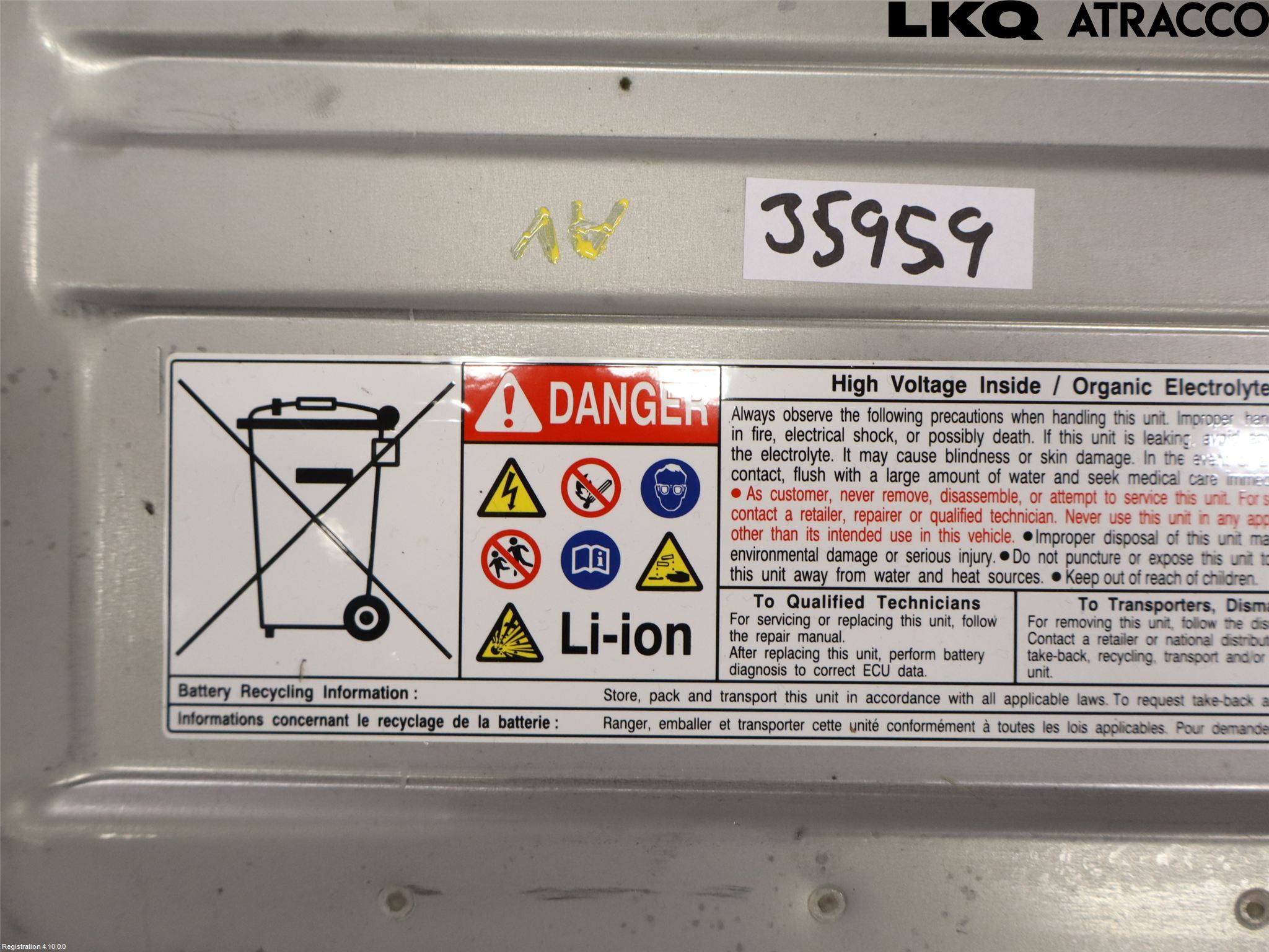 Toyota YARIS XP21 20- Batteri Högspänning