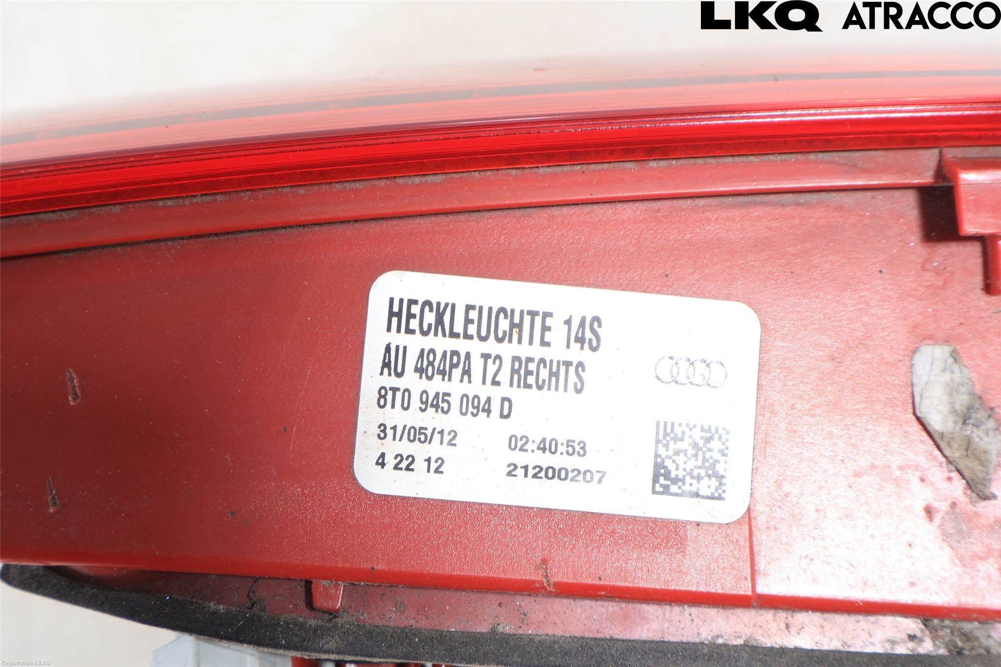 Audi A5 07-16 Bakljus Lucka Hö