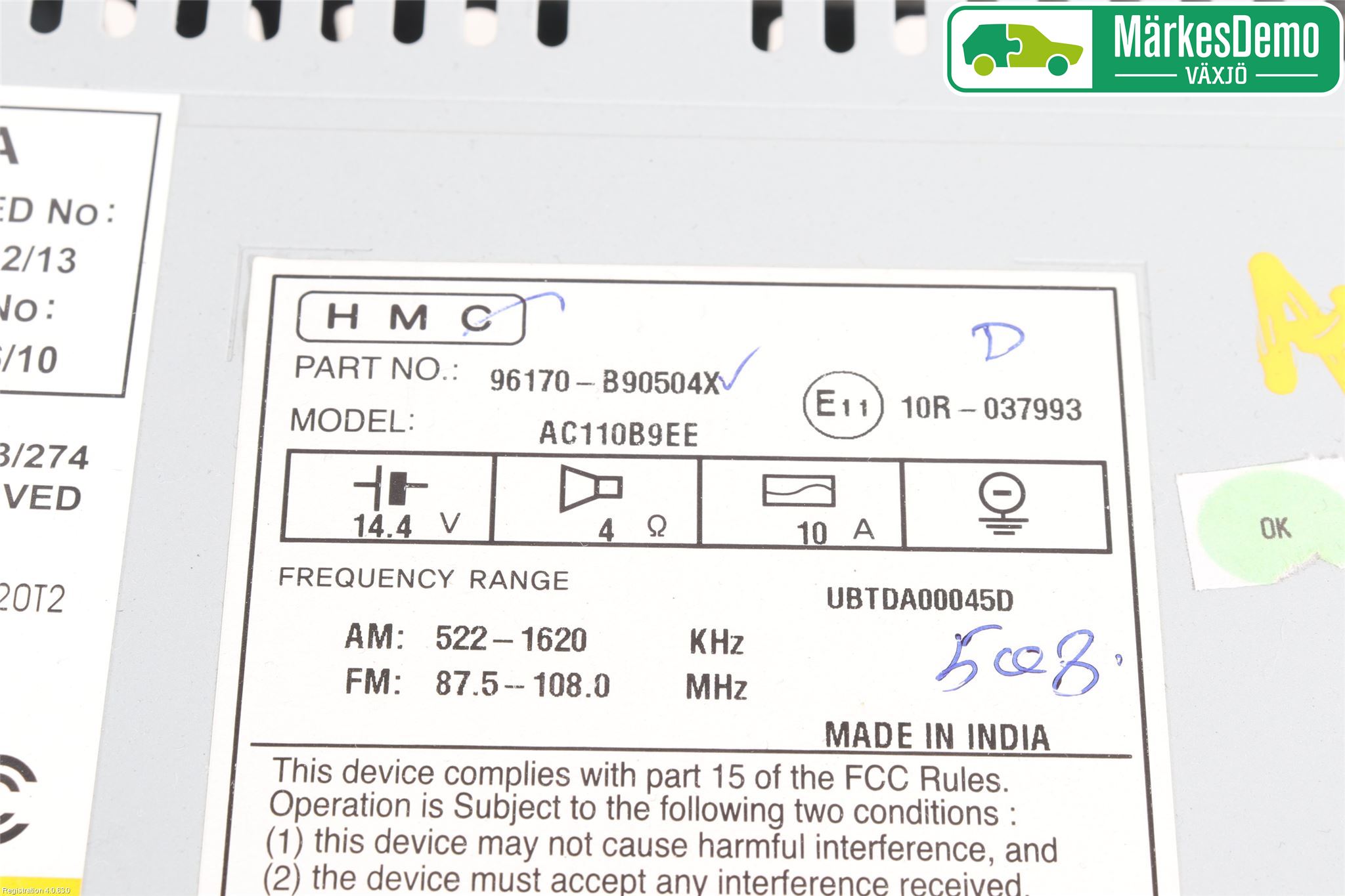 Hyundai i10 BA 14-16 Cd Radio - Multimediapanel