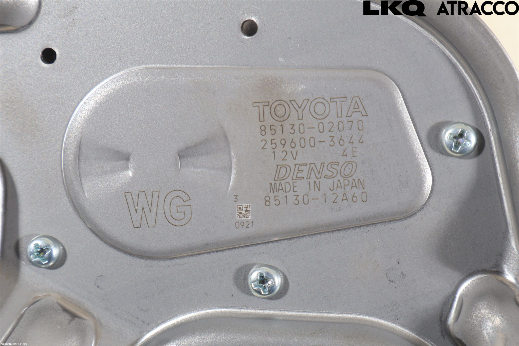 Toyota COROLLA 19- Torkarmotor Baklucka