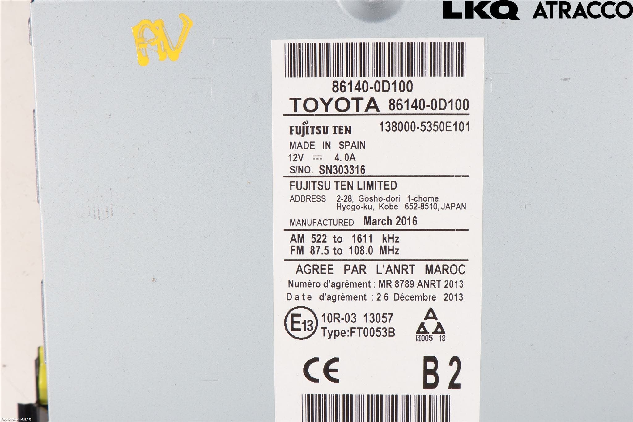 Toyota YARIS XP130 15-20 Cd Radio - Multimediapanel