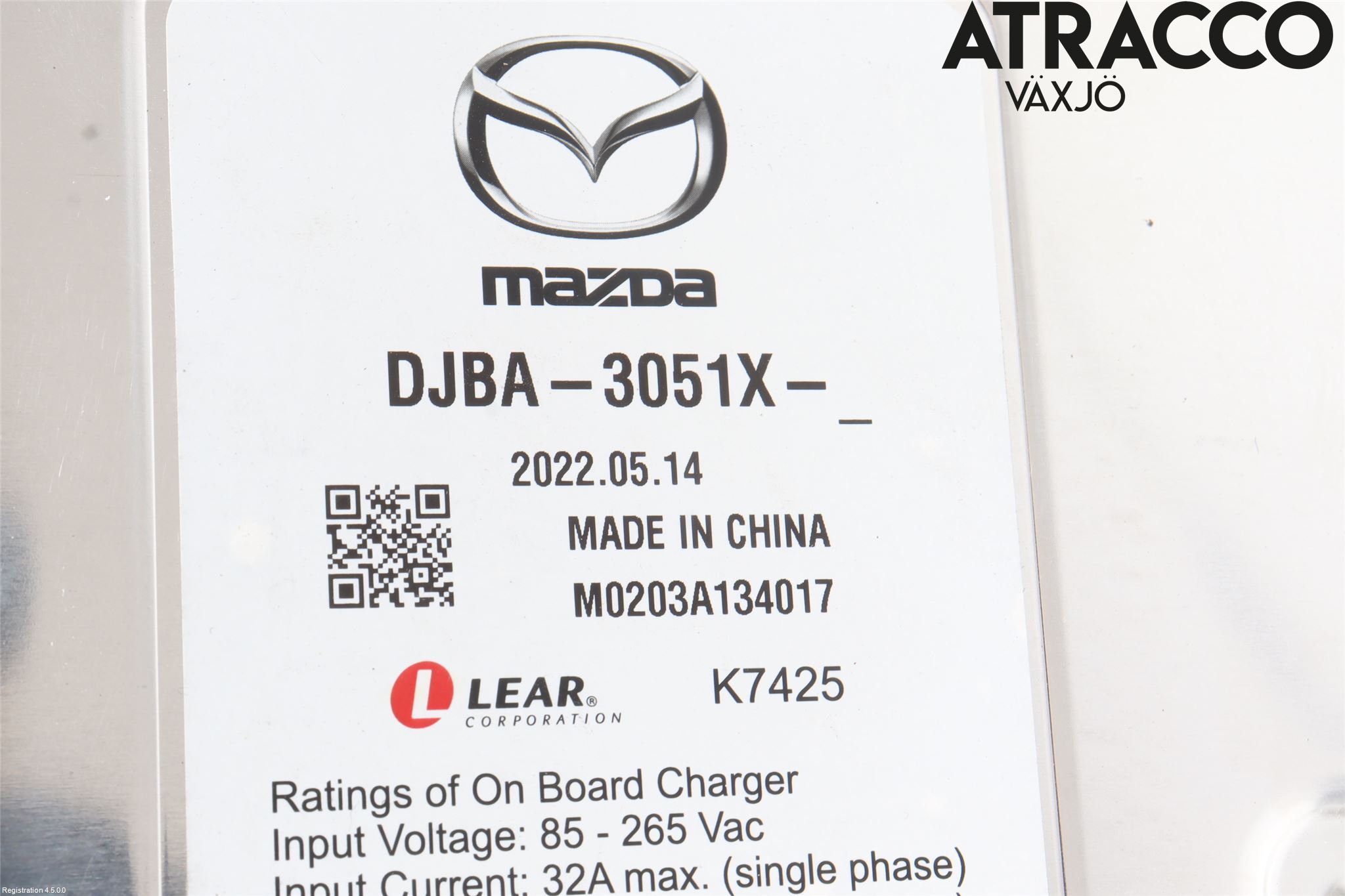 Mazda MX-30 20- Batteriladdare Högspänning