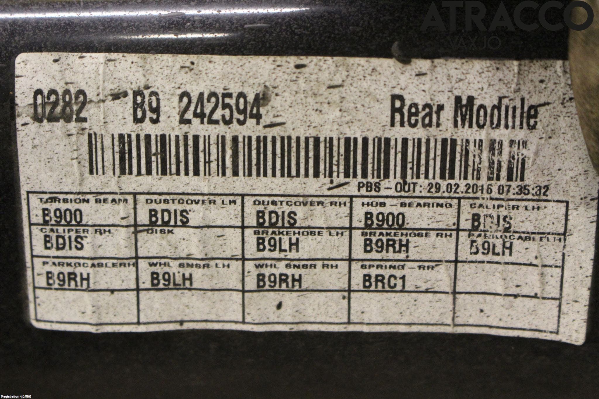 Hyundai i10 BA 14-16 Bakaxelbalk