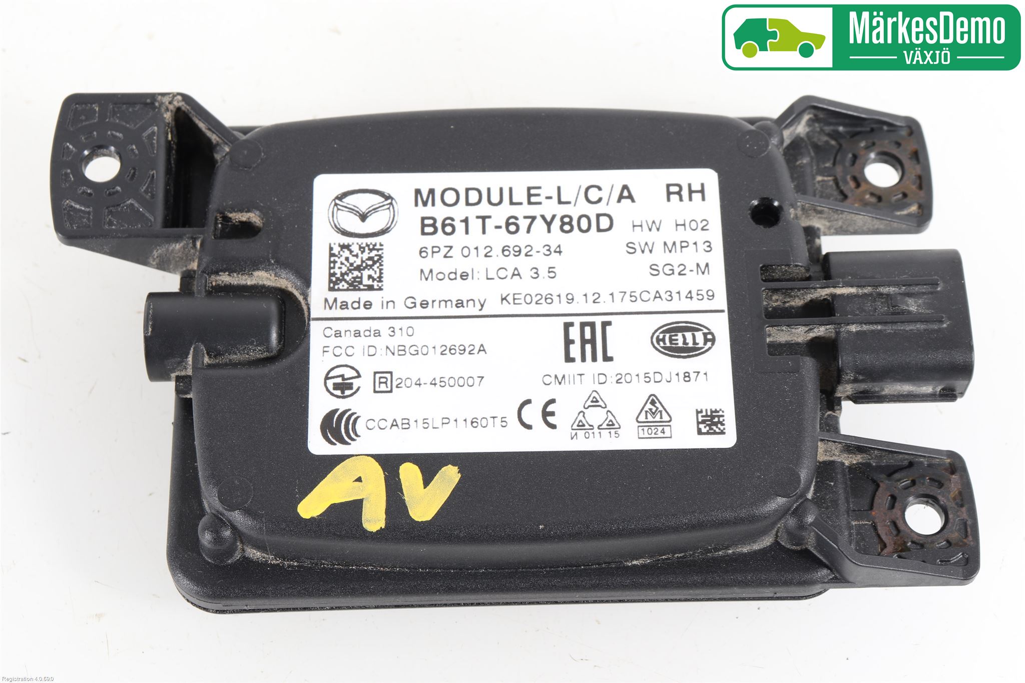 Mazda 3 III 14-19 Sensor Aktivt Kollisionsskydd