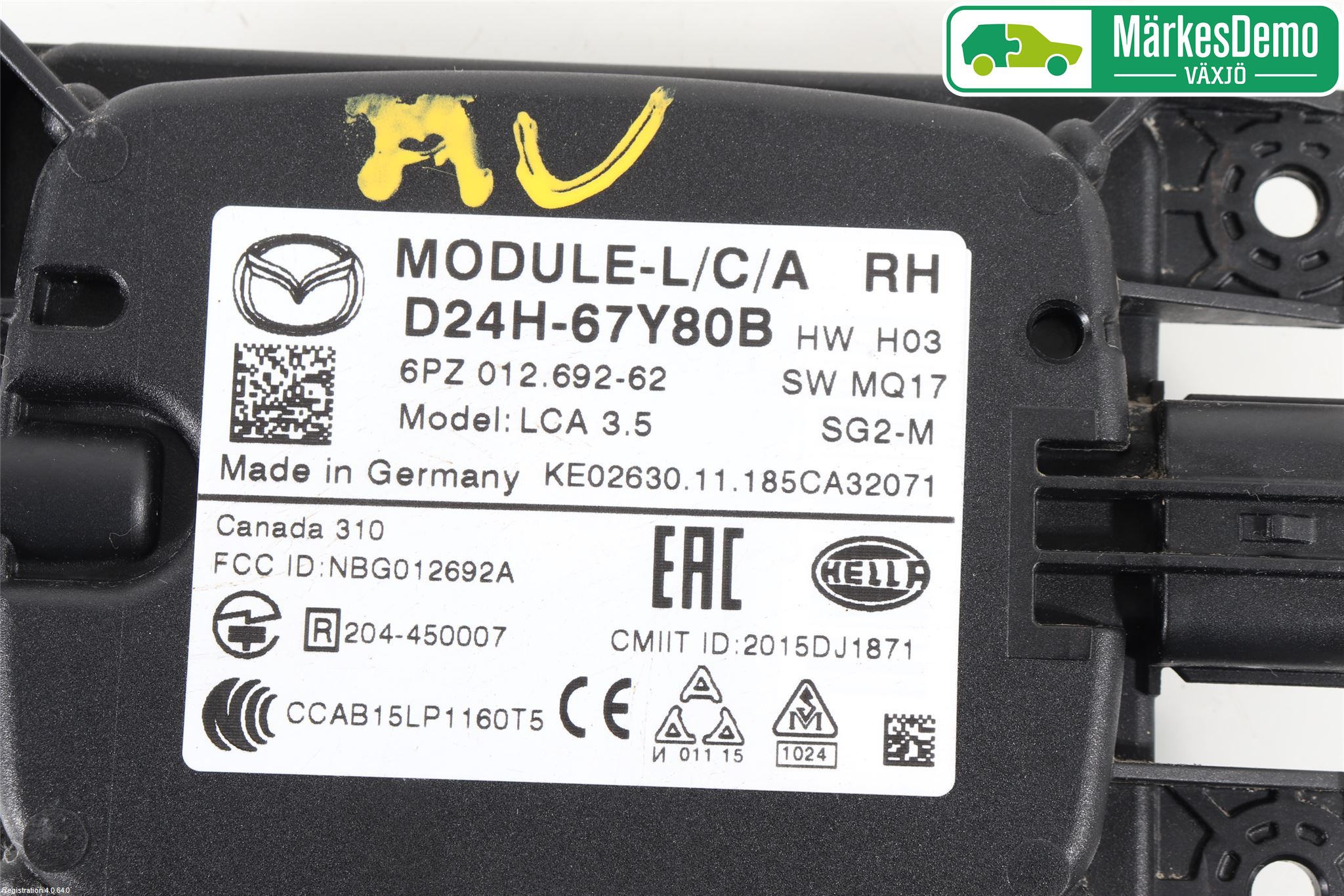 Mazda CX-3 Sensor Aktivt Kollisionsskydd