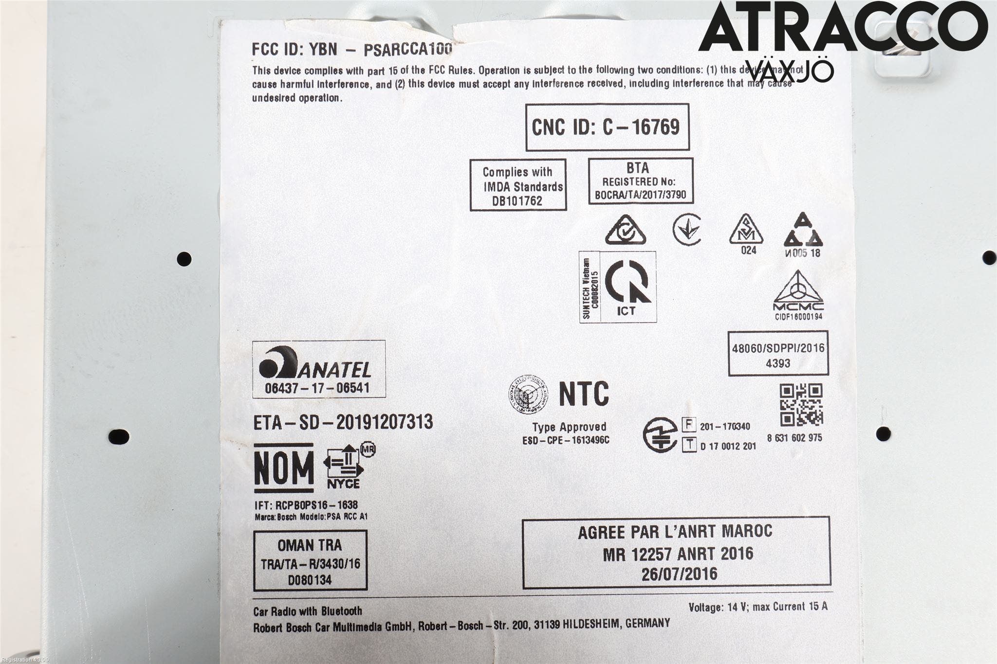 Peugeot 2008/E-2008 20- Cd Radio - Multimediapanel