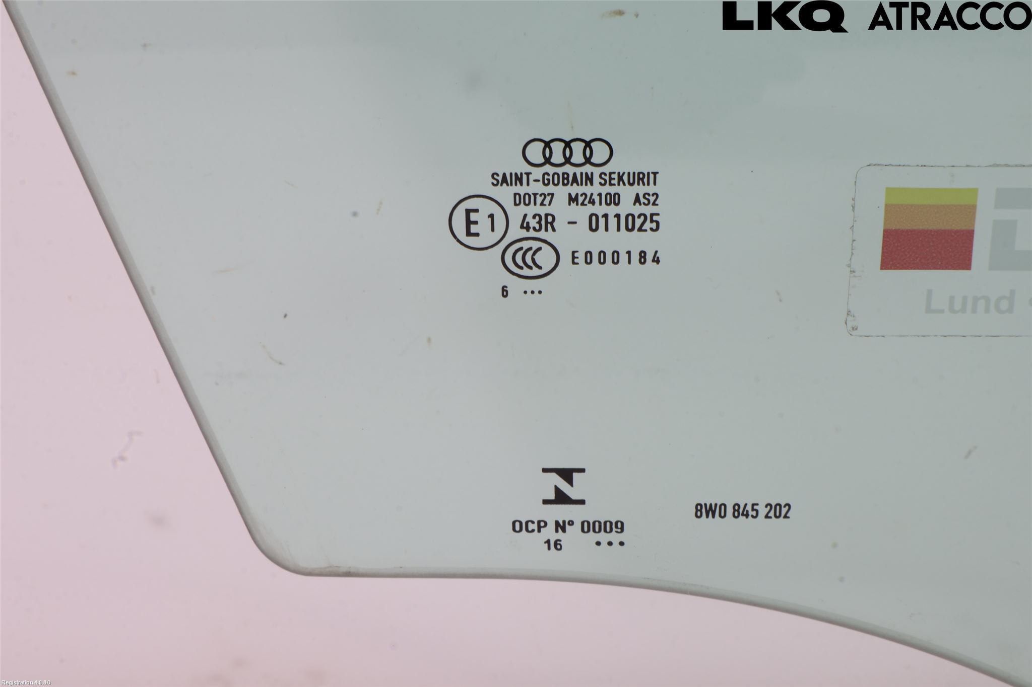 Audi A4/S4 B9 16-19 Dörruta Fram Höger