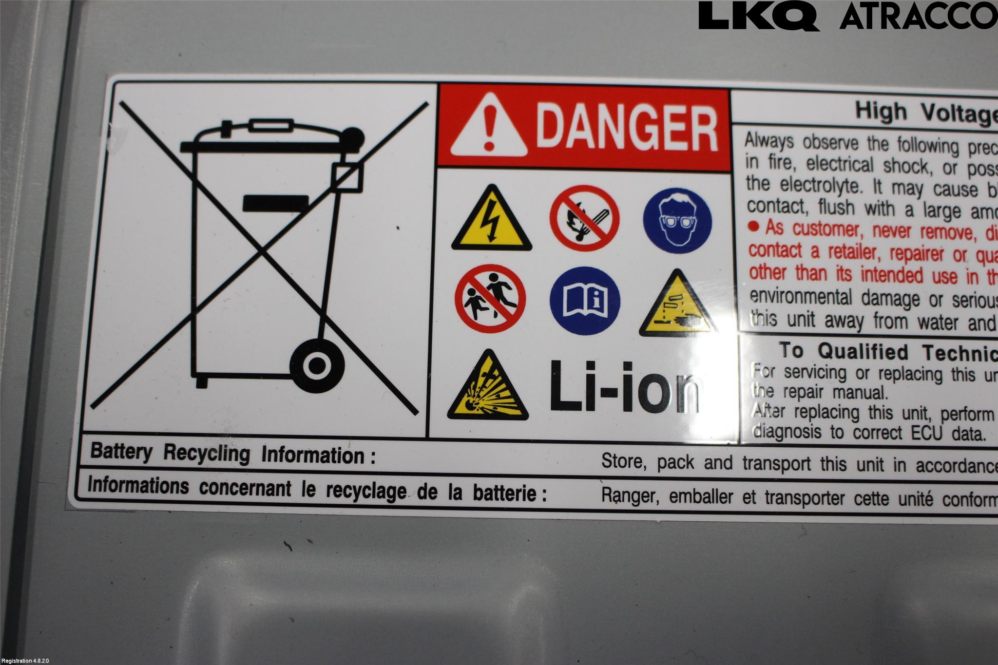 Toyota COROLLA 19- Batteri Högspänning