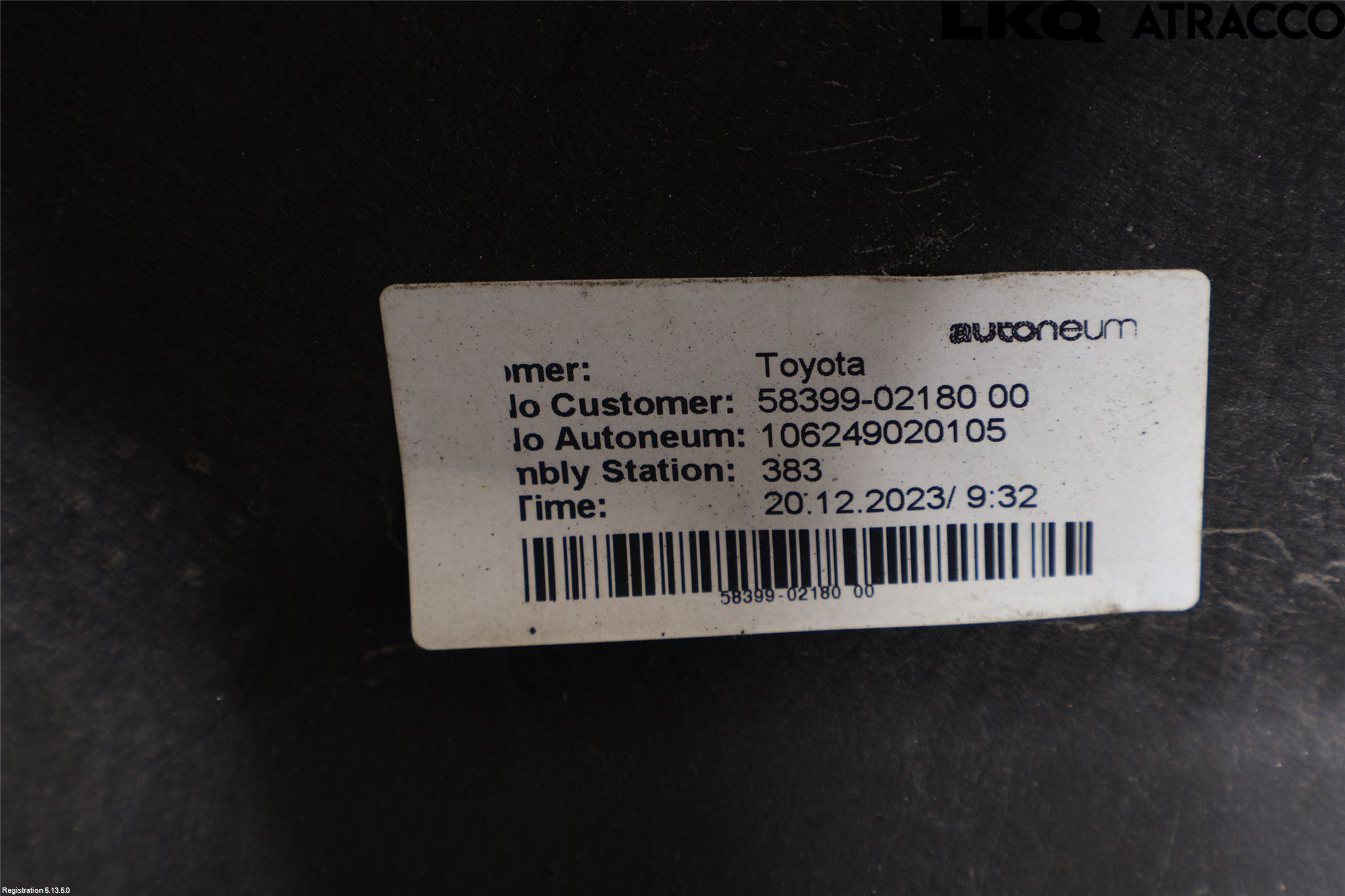 Toyota COROLLA 19- Hasplåt Plåt-Plast