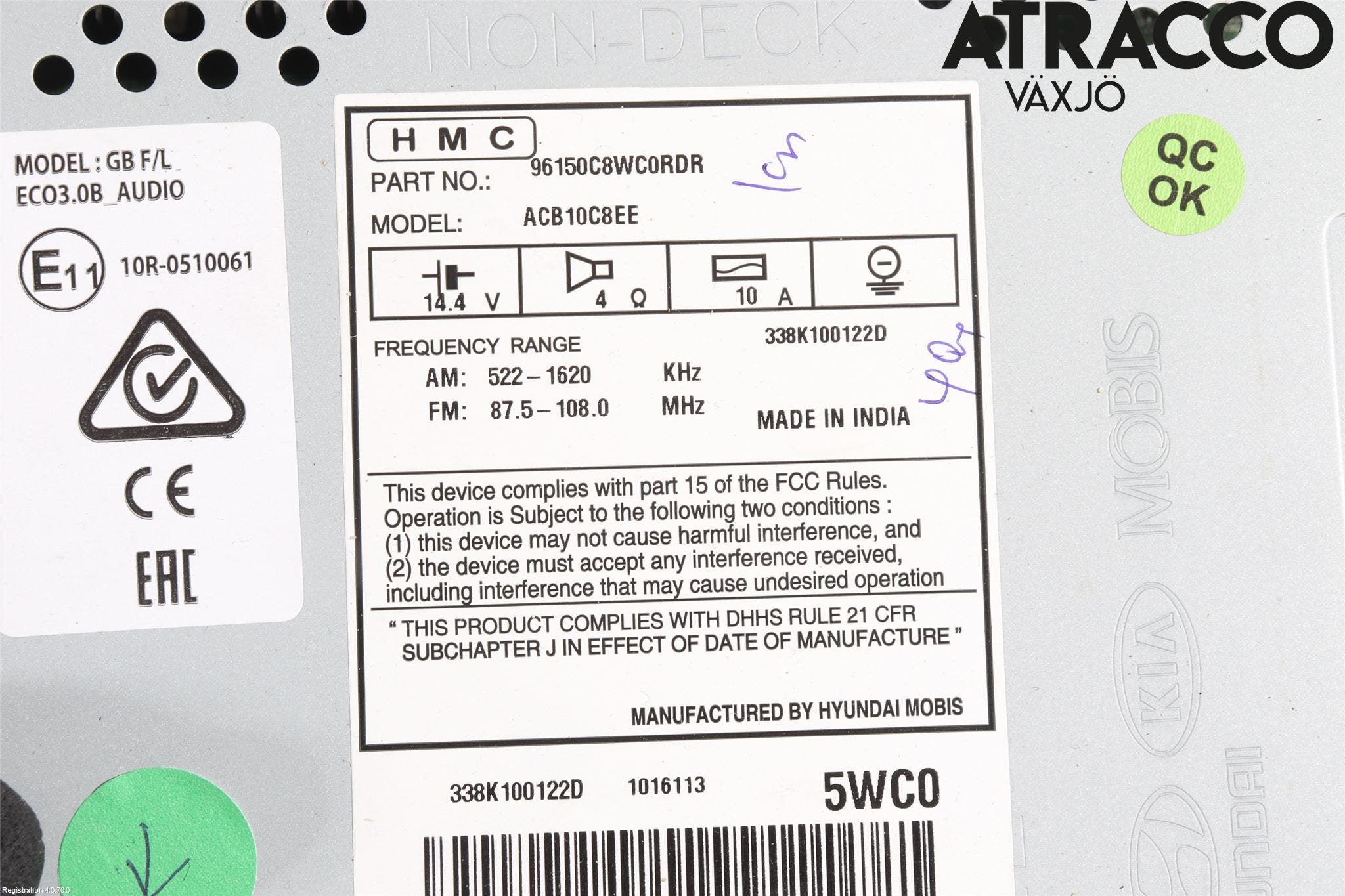 Hyundai i20 GB 15-20 Cd Radio - Multimediapanel