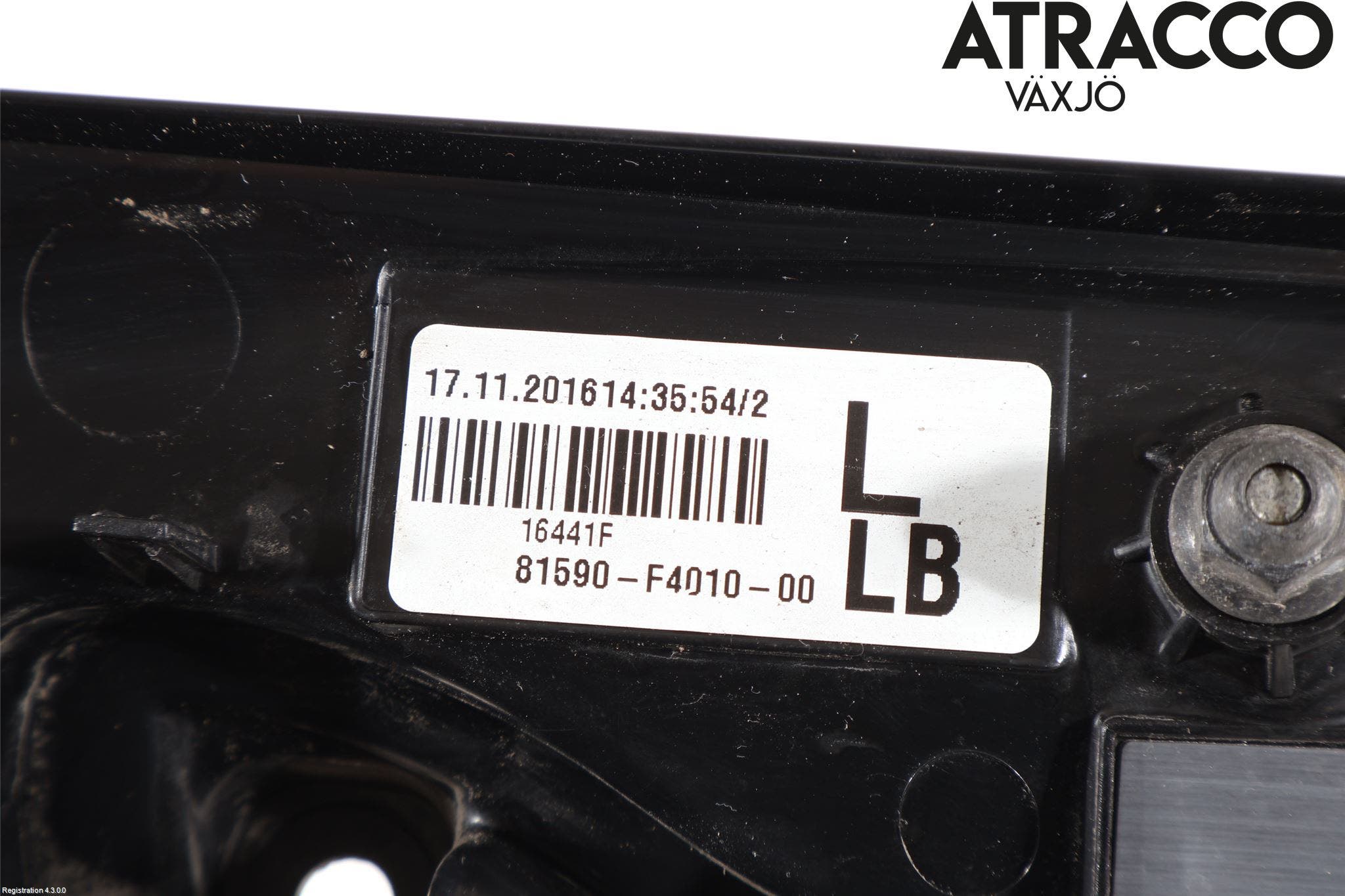 Toyota C-HR 16-23 Bakljus Lucka Vä