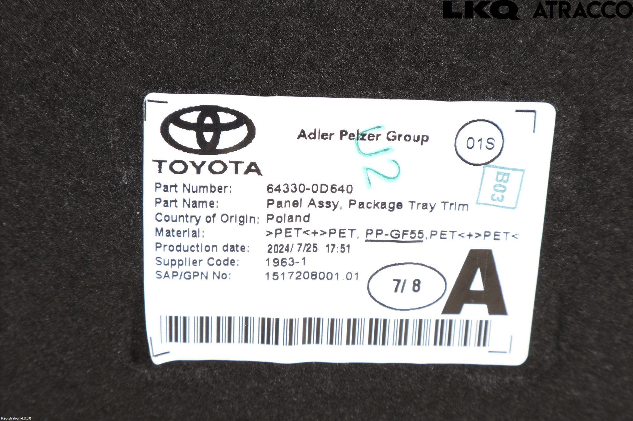 Toyota YARIS XP21 20- Hatthylla