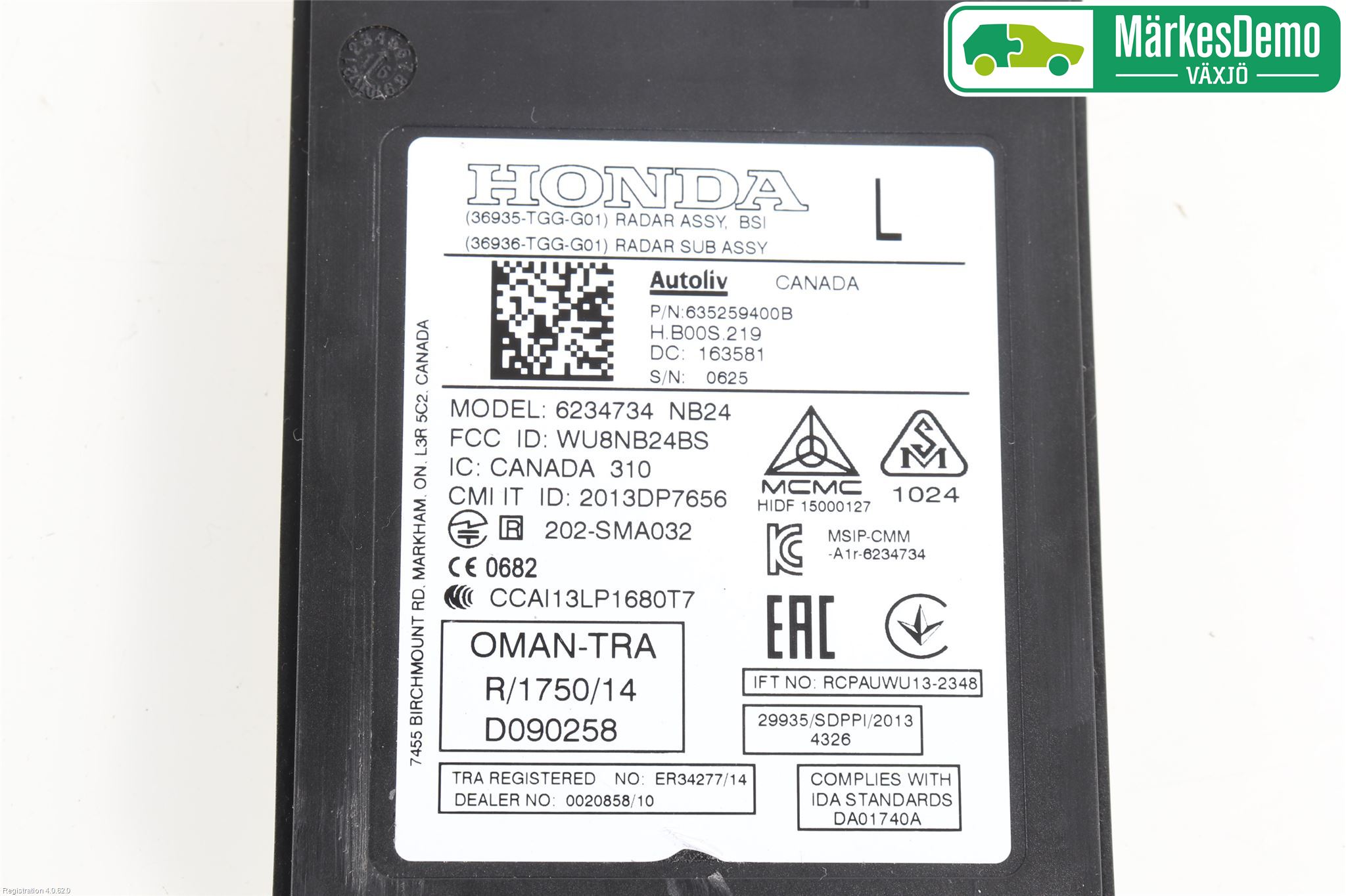 Honda CIVIC 17-22 Sensor Aktivt Kollisionsskydd