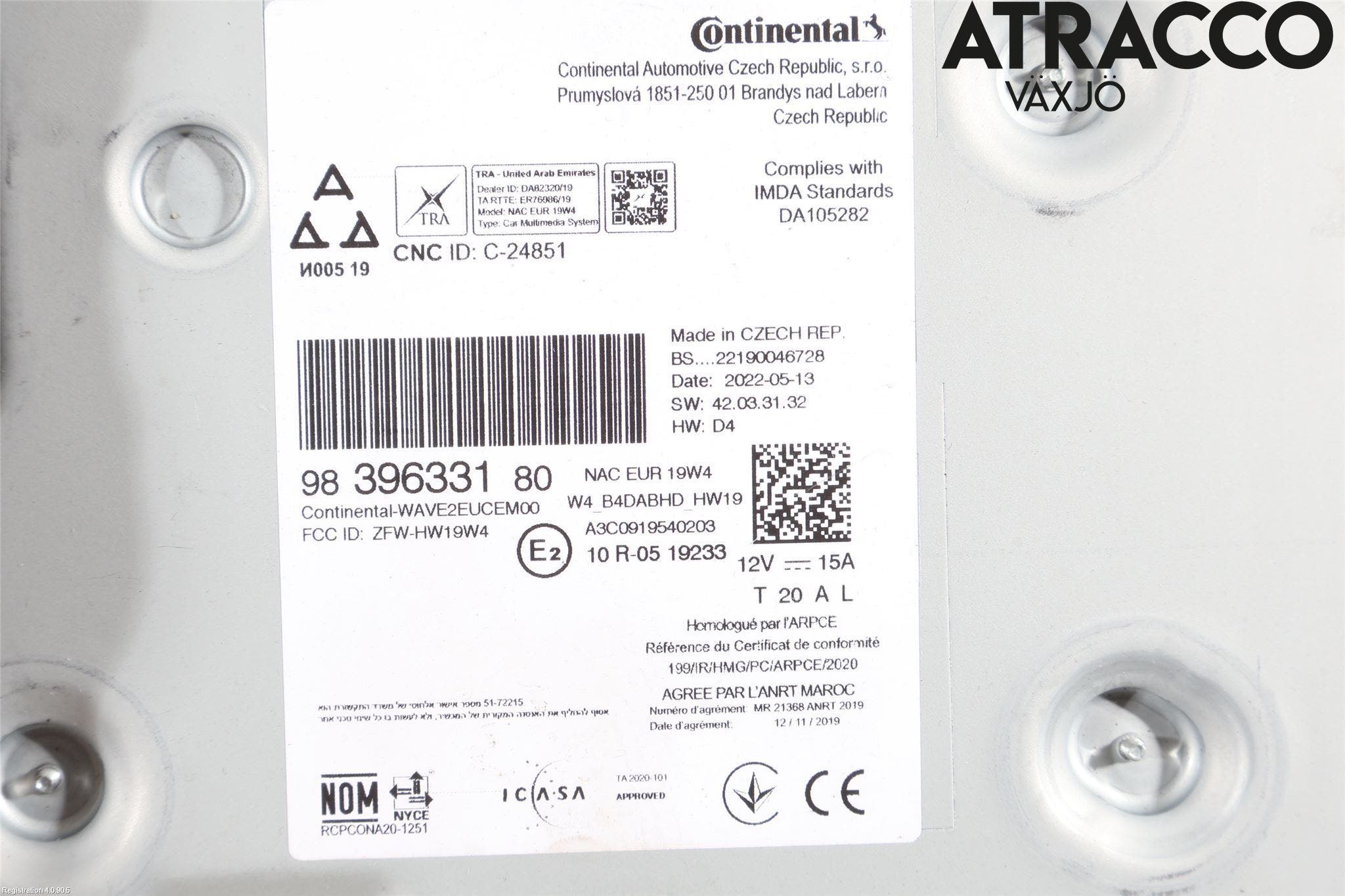 Citroen C3 AIRCROSS 18-23 Cd Radio - Multimediapanel