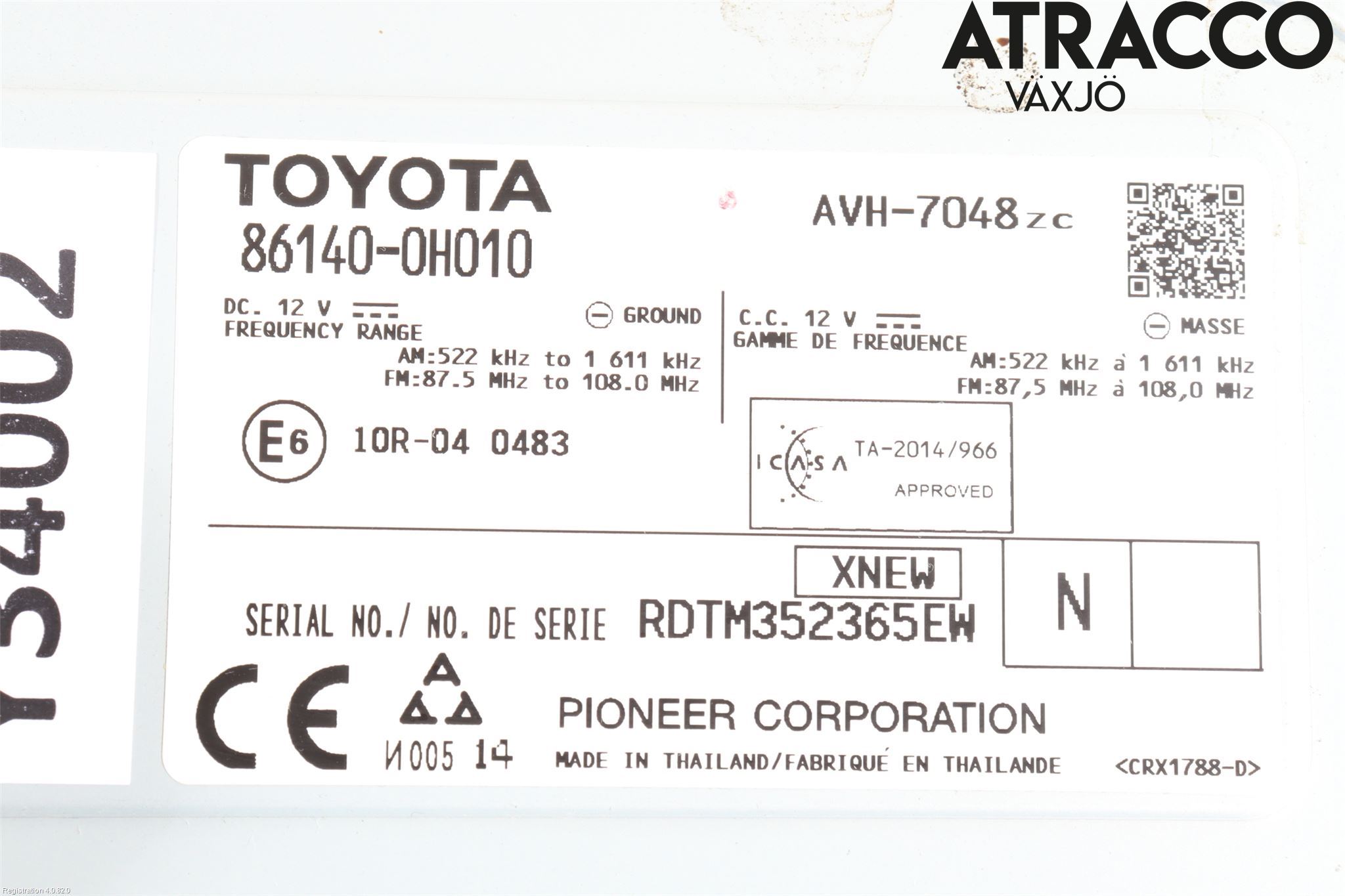 Toyota AYGO 15-21 Cd Radio - Multimediapanel
