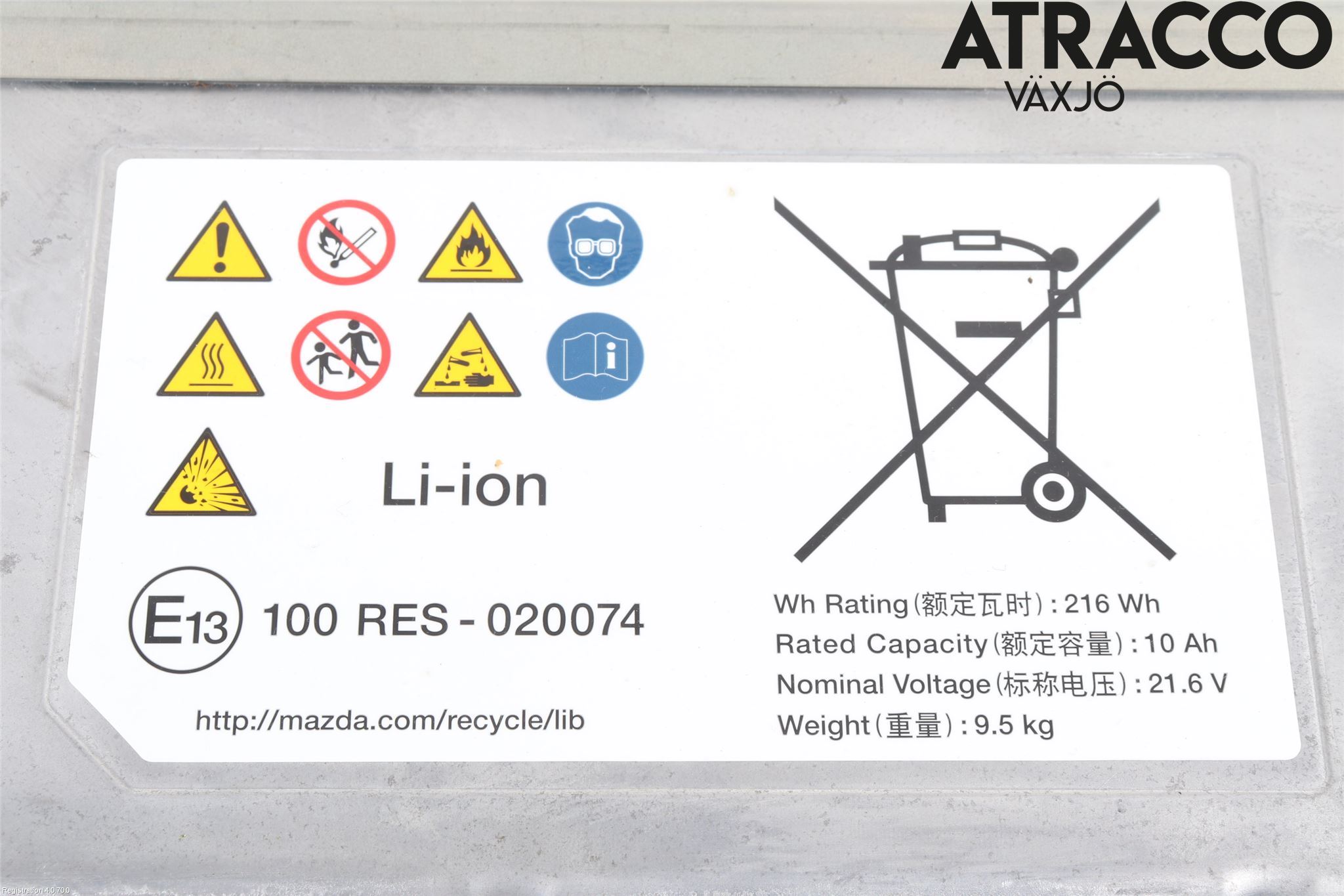 Mazda 3 IV 19- Batteri Högspänning