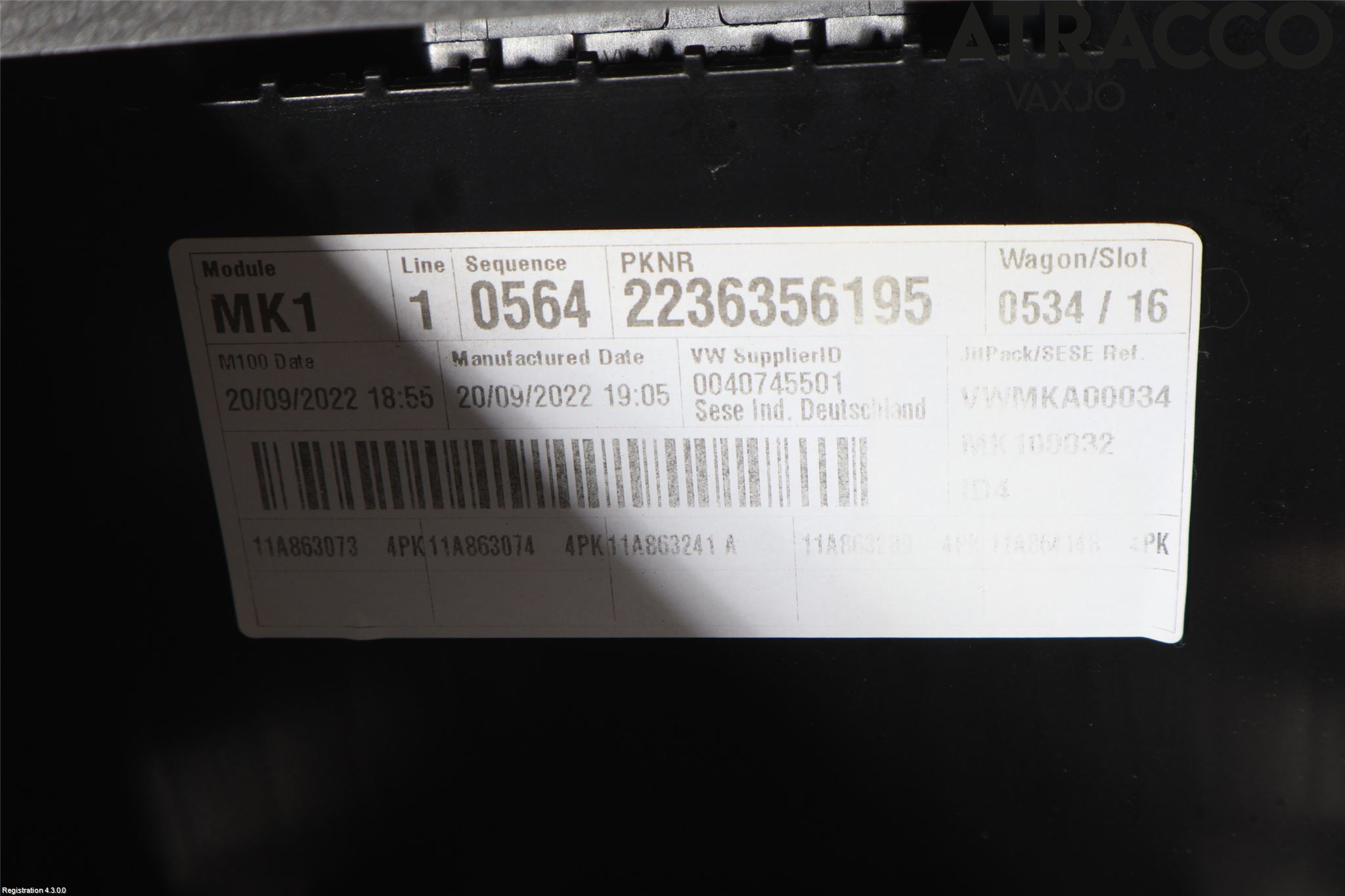 Volkswagen VW ID.4 21- Instrumentkonsoll Golv