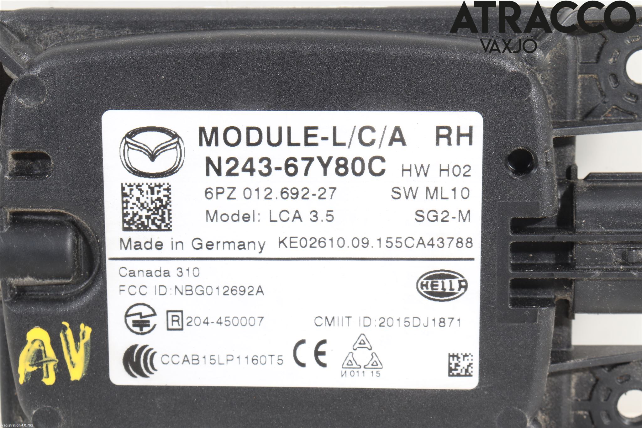 Mazda MX-5 IV (ND/ND2/ND3) MIATA 15- Sensor Aktivt Kollisionsskydd