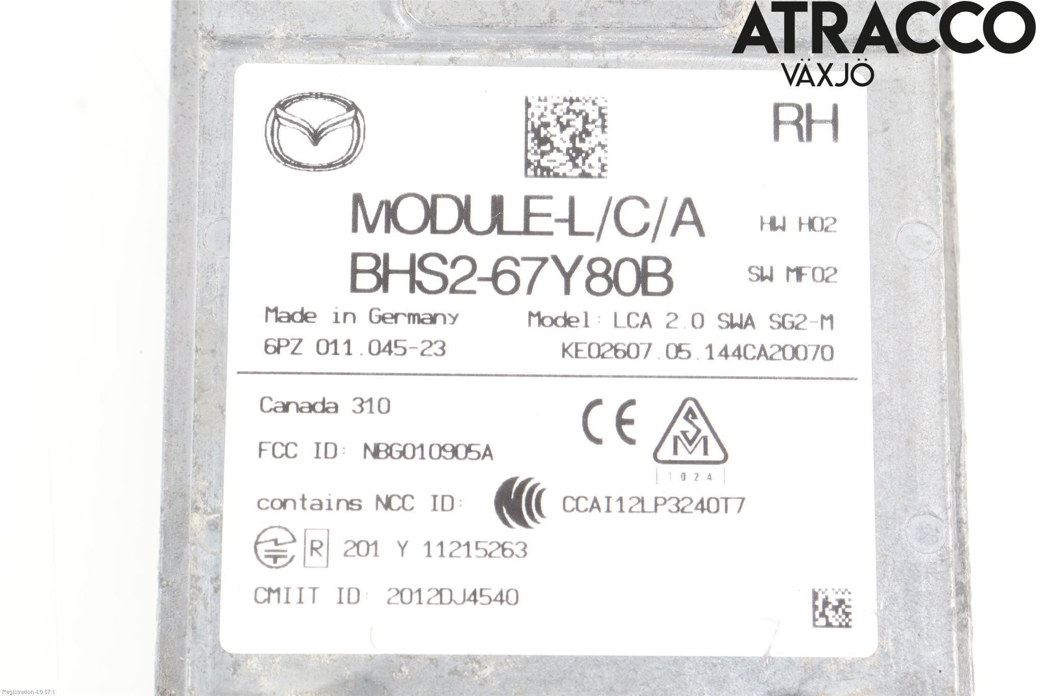 Mazda 3 III 14-19 Sensor Aktivt Kollisionsskydd