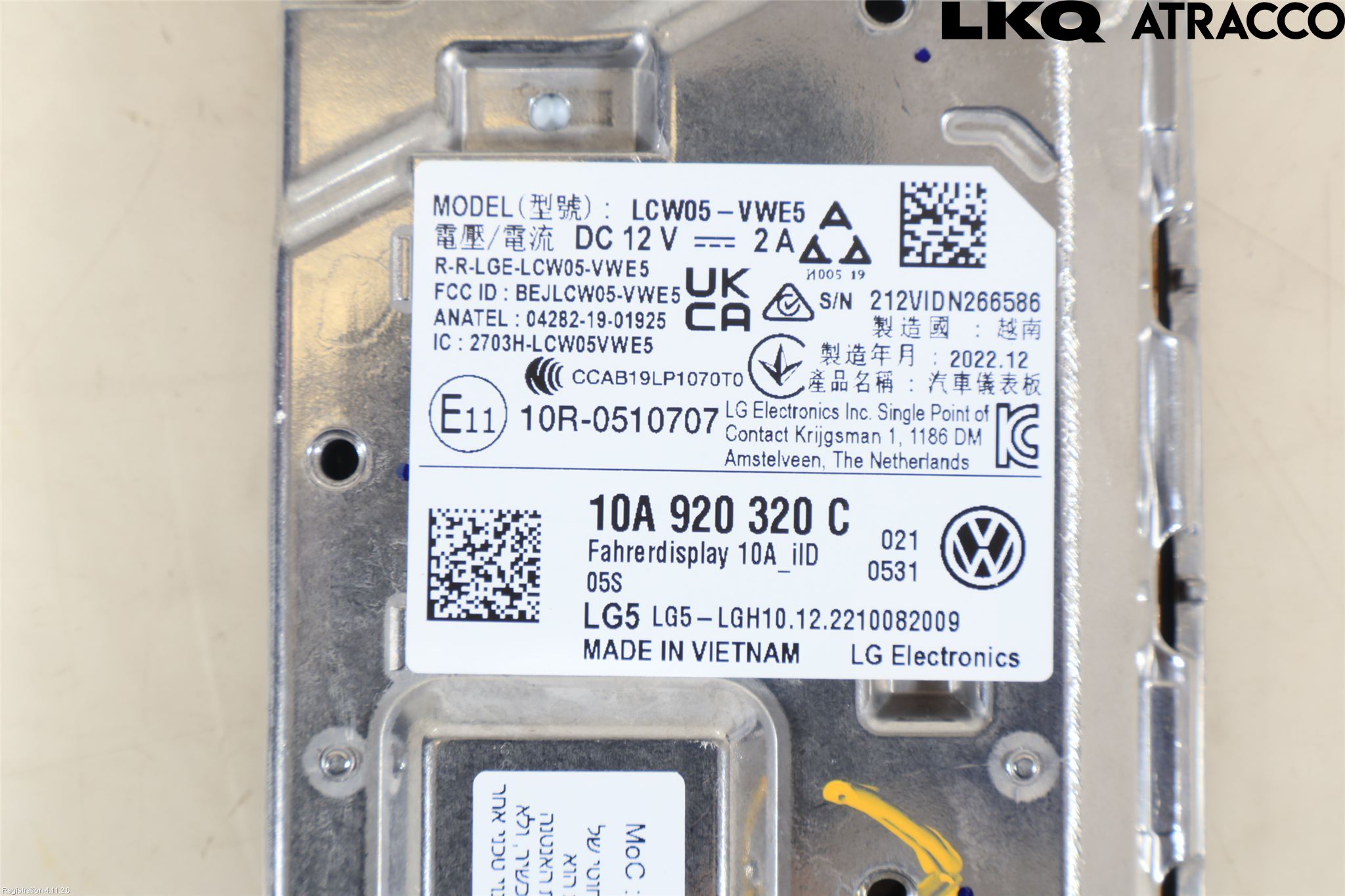 Volkswagen VW ID BUZZ/CARGO 22- Instrument Komb