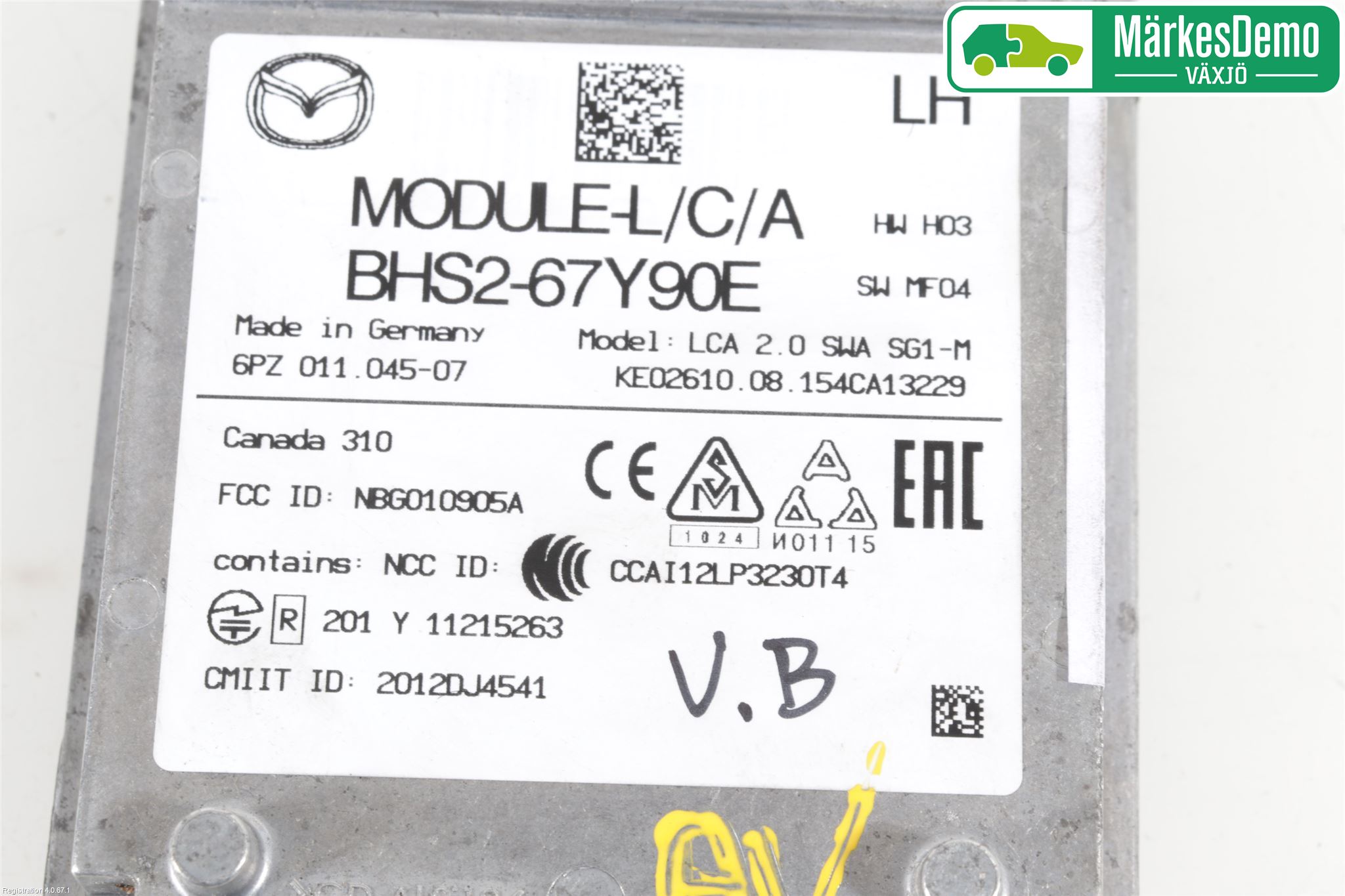 Mazda 3 III 14-19 Sensor Aktivt Kollisionsskydd