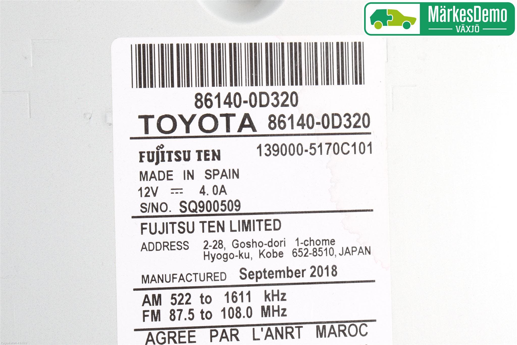 Toyota YARIS XP130 15-20 Cd Radio - Multimediapanel