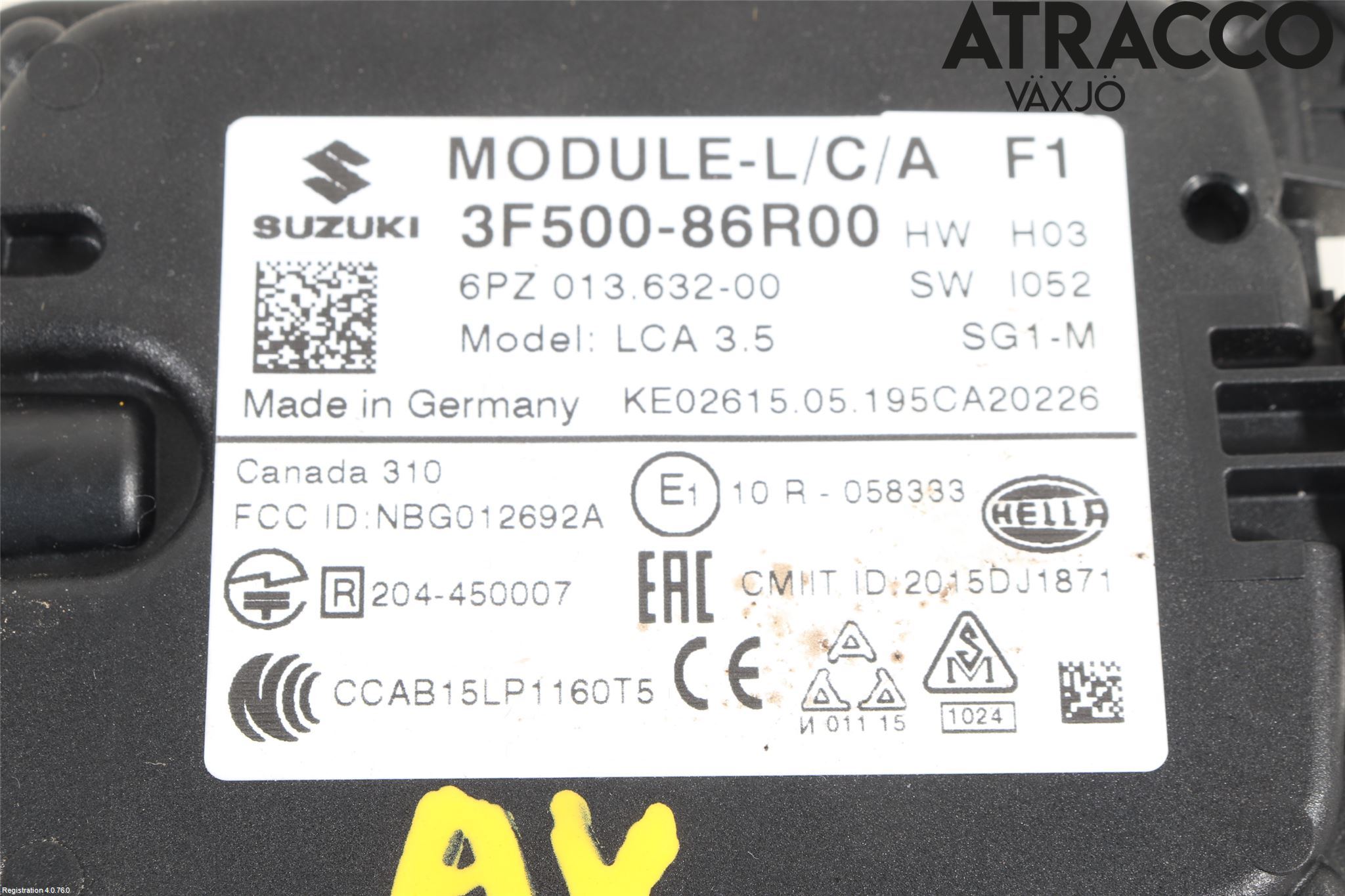 Suzuki VITARA 15- Sensor Aktivt Kollisionsskydd