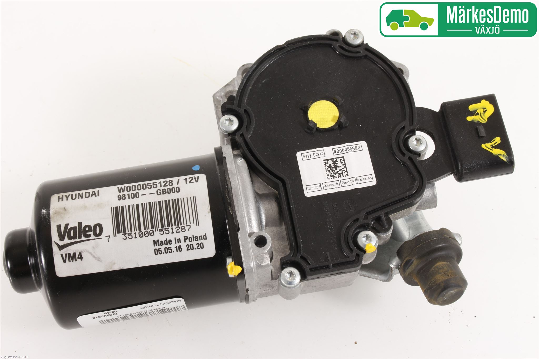 Hyundai i20 GB 15-20 Torkarmotor Vindruta