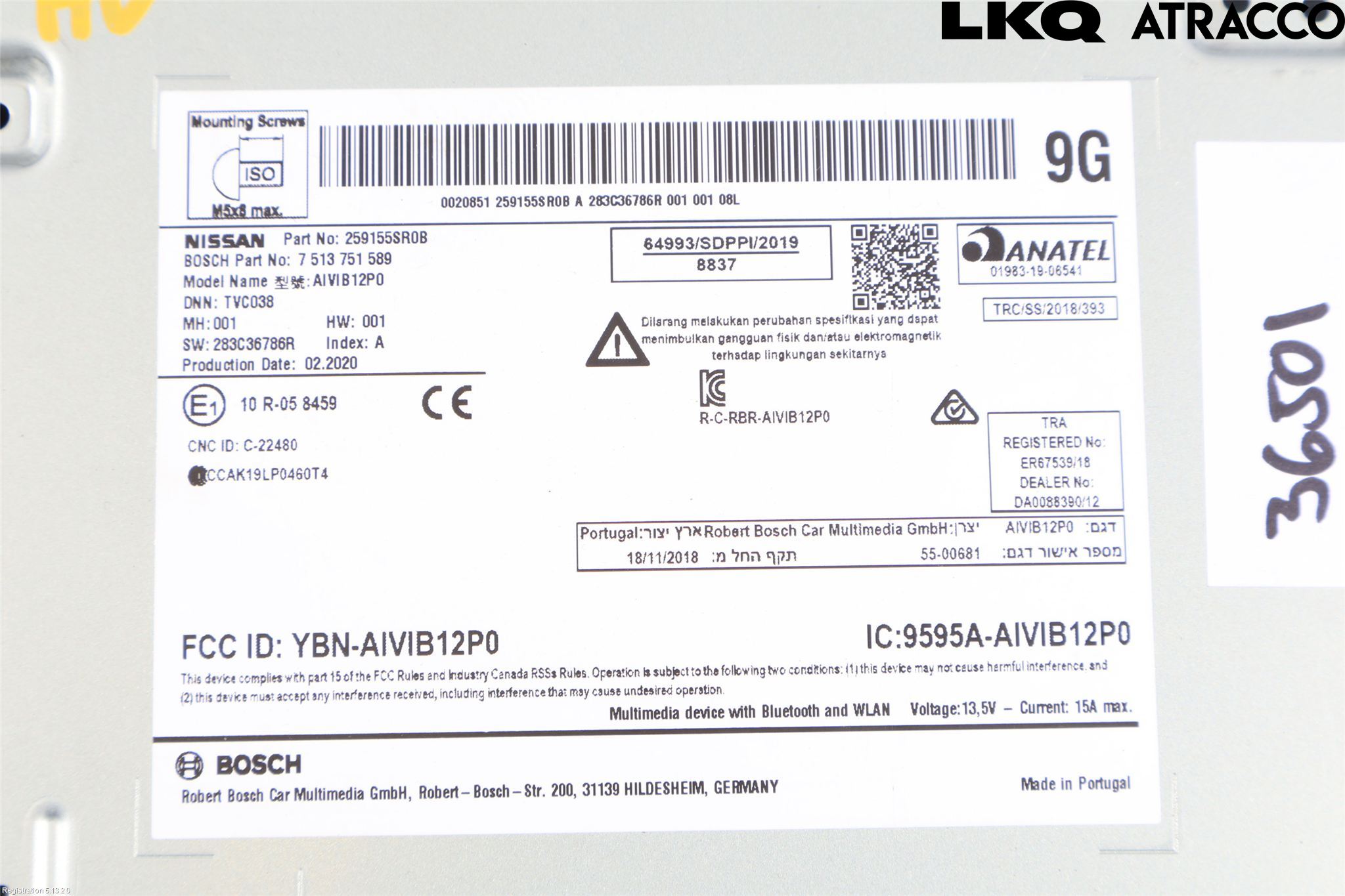 Nissan LEAF 18- Cd Radio - Multimediapanel
