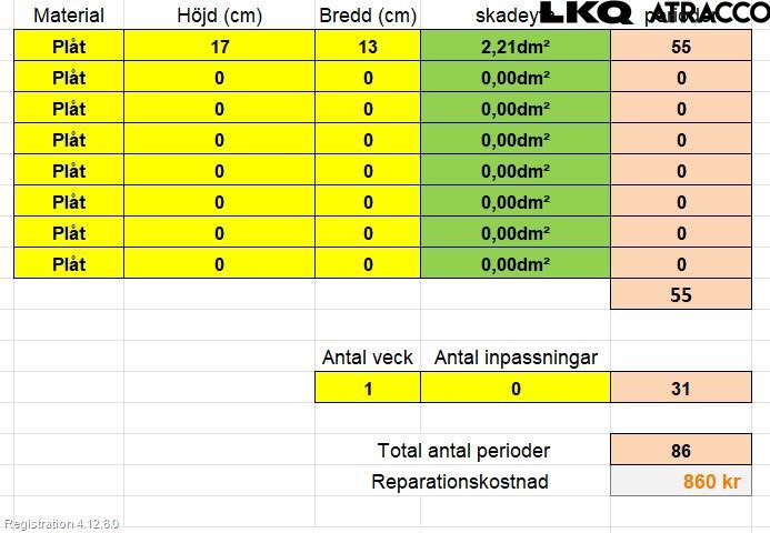 Toyota AURIS 13-19 Dörr Bak Höger