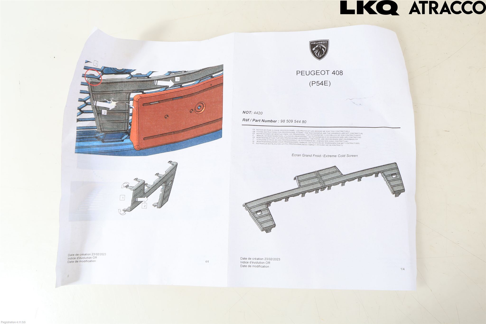 Peugeot 408 22- Stötfångardel Fram Mitt