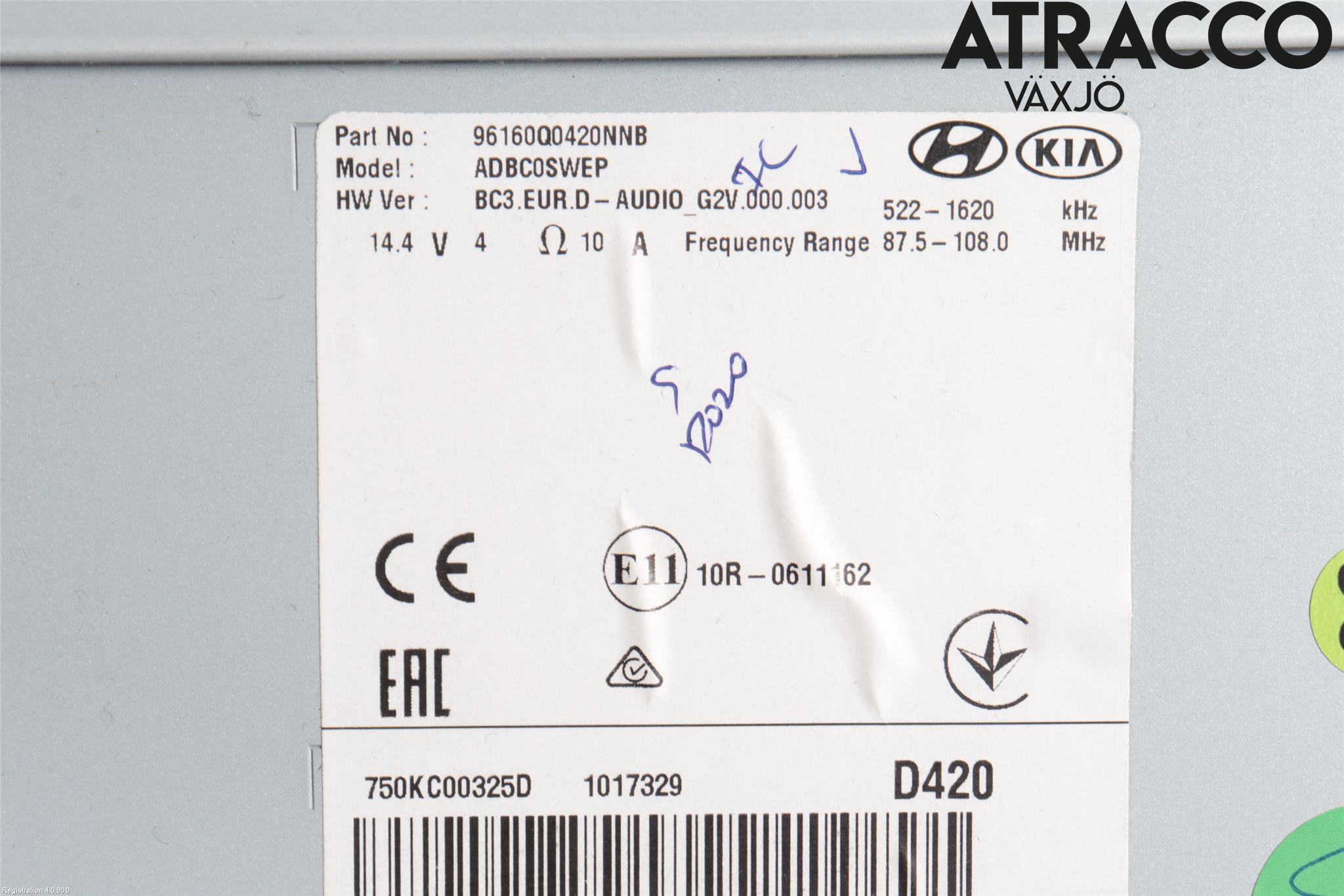Hyundai i20 BC 21- Cd Radio - Multimediapanel
