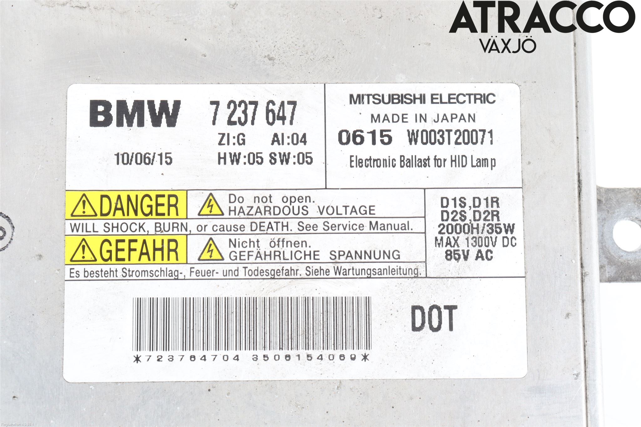 BMW 5 F10/F11/F18 09-17 Styrenhet Strålkastare