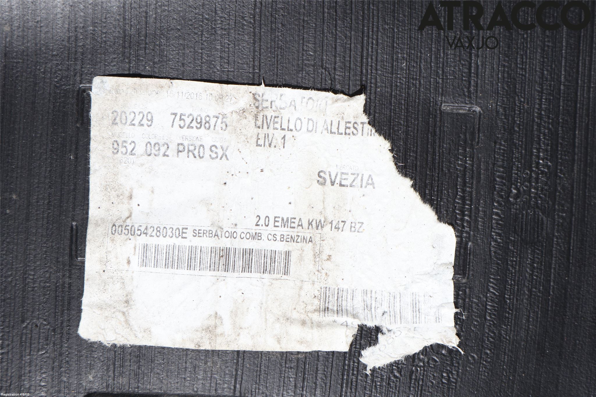 Alfa GIULIA Bränsletank Insprutning