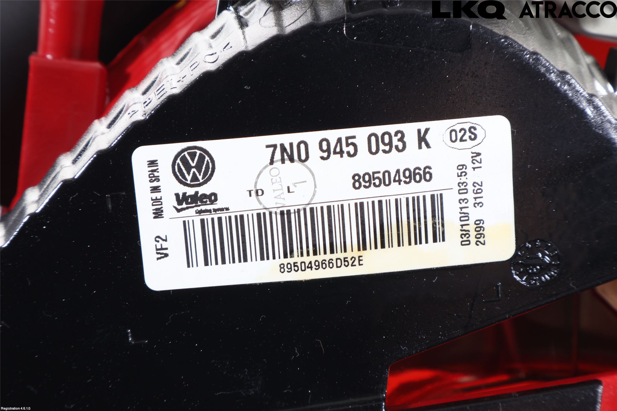 Volkswagen VW SHARAN 11- Bakljus Lucka Vä