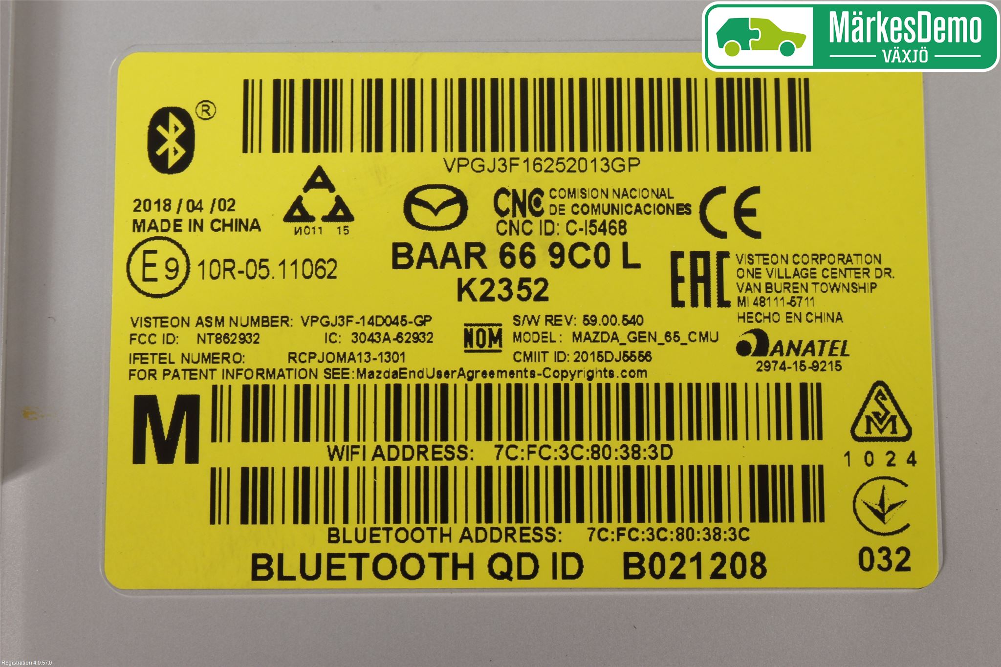 Mazda 3 III 14-19 Cd Radio - Multimediapanel