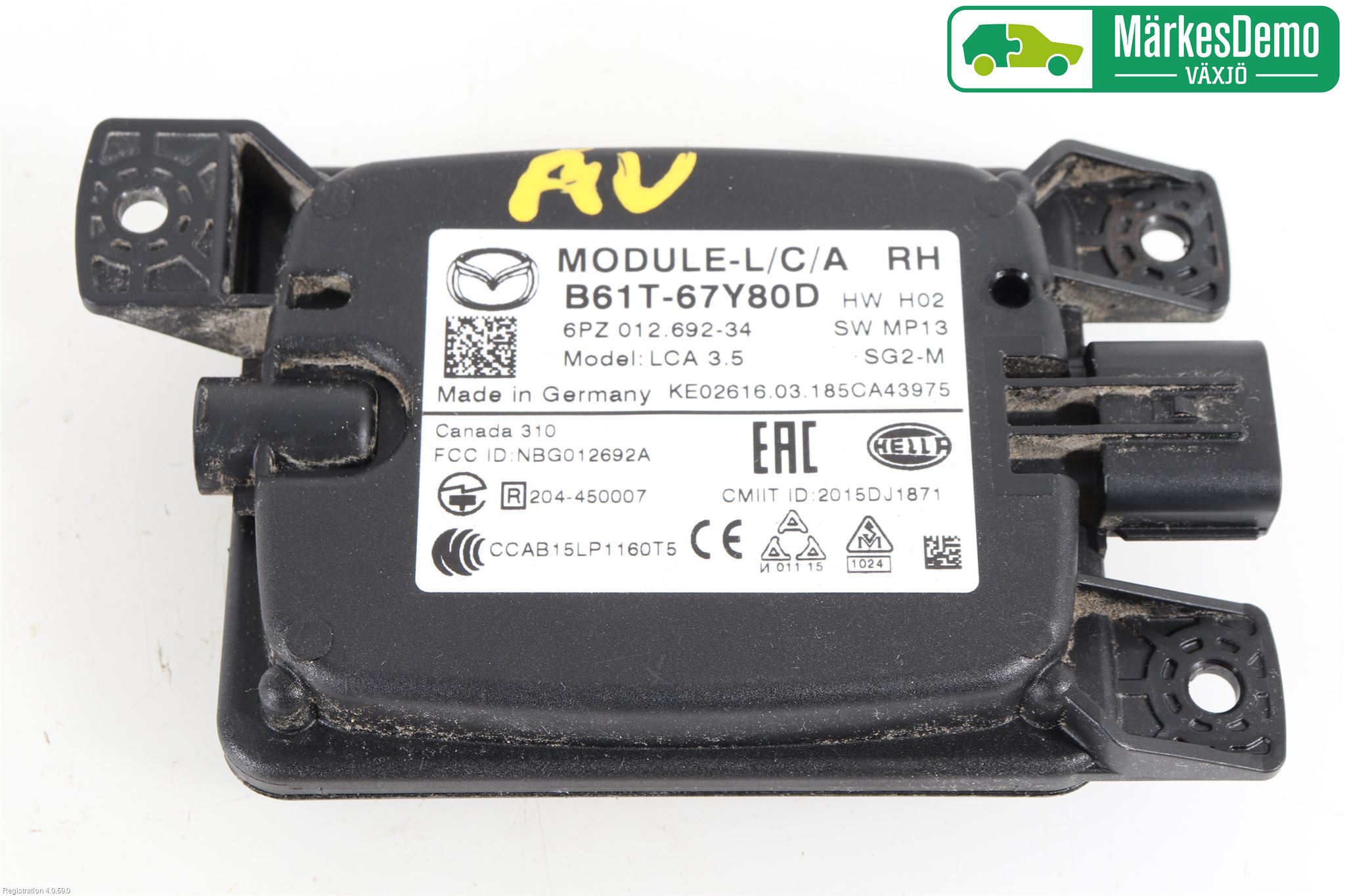 Mazda 3 III 14-19 Sensor Aktivt Kollisionsskydd