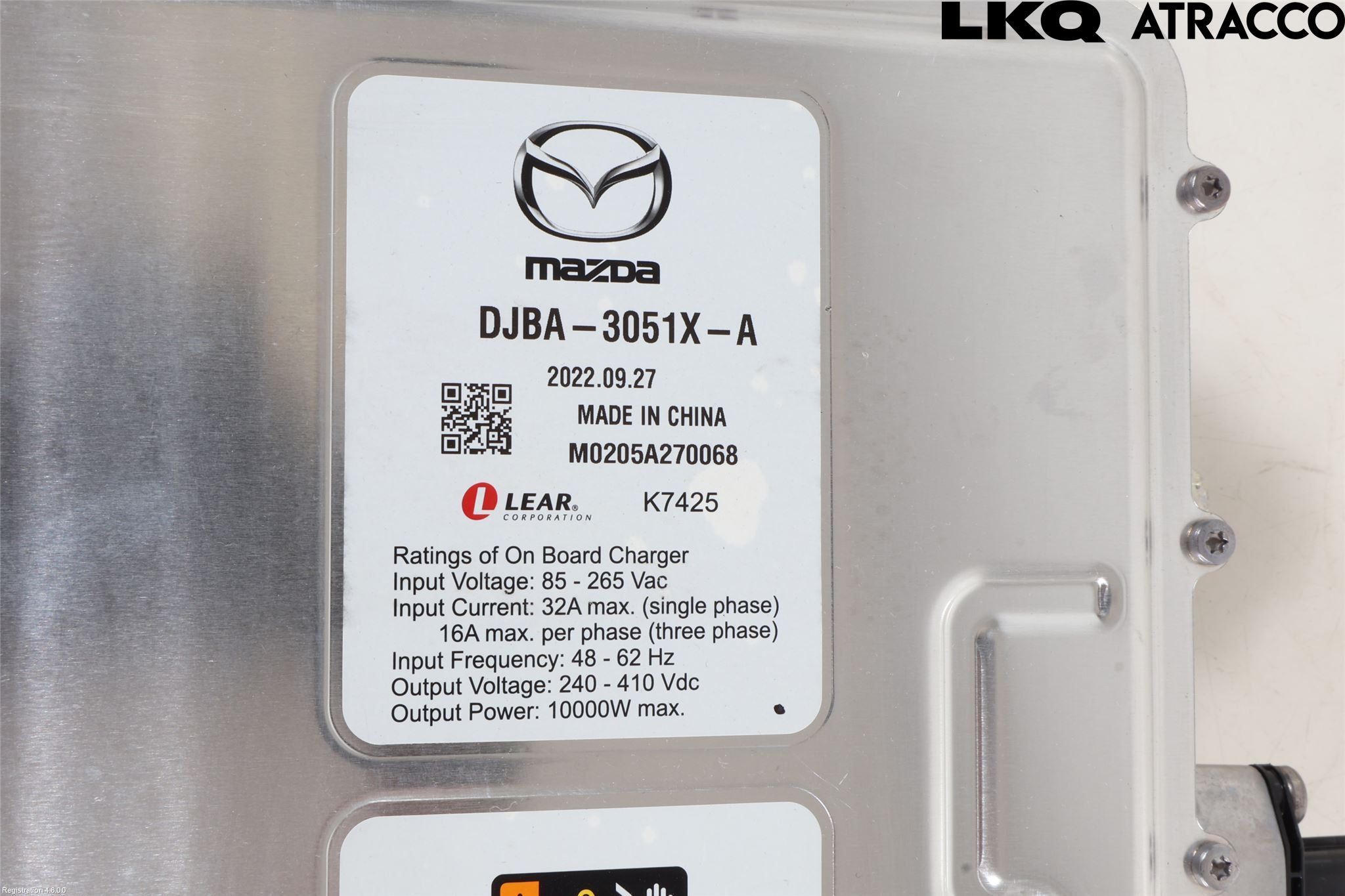 Mazda MX-30 20- Batteriladdare Högspänning