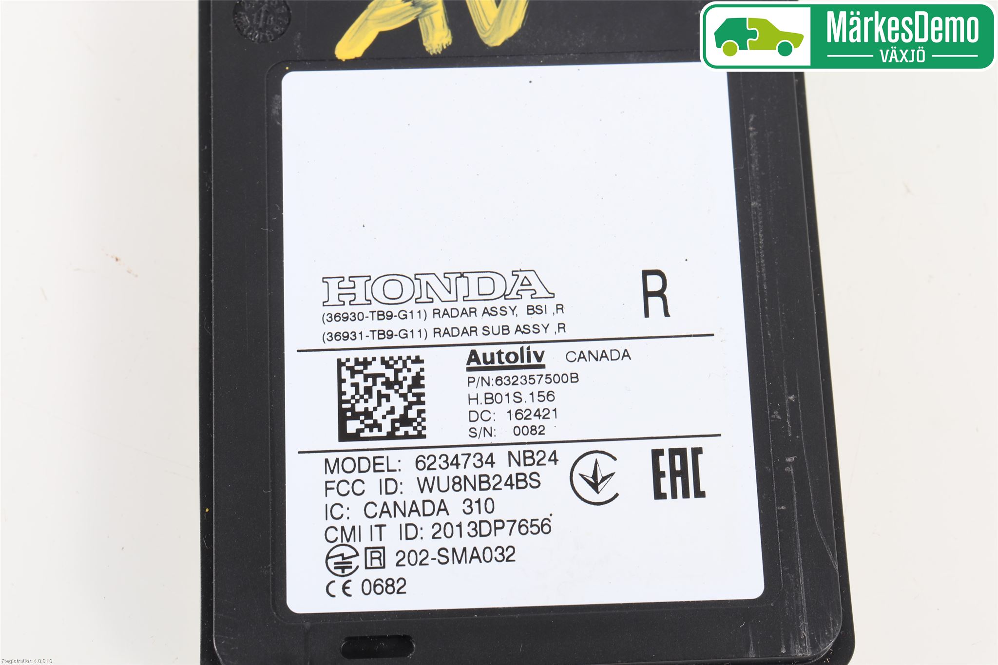 Honda CIVIC 12-16 Sensor Aktivt Kollisionsskydd