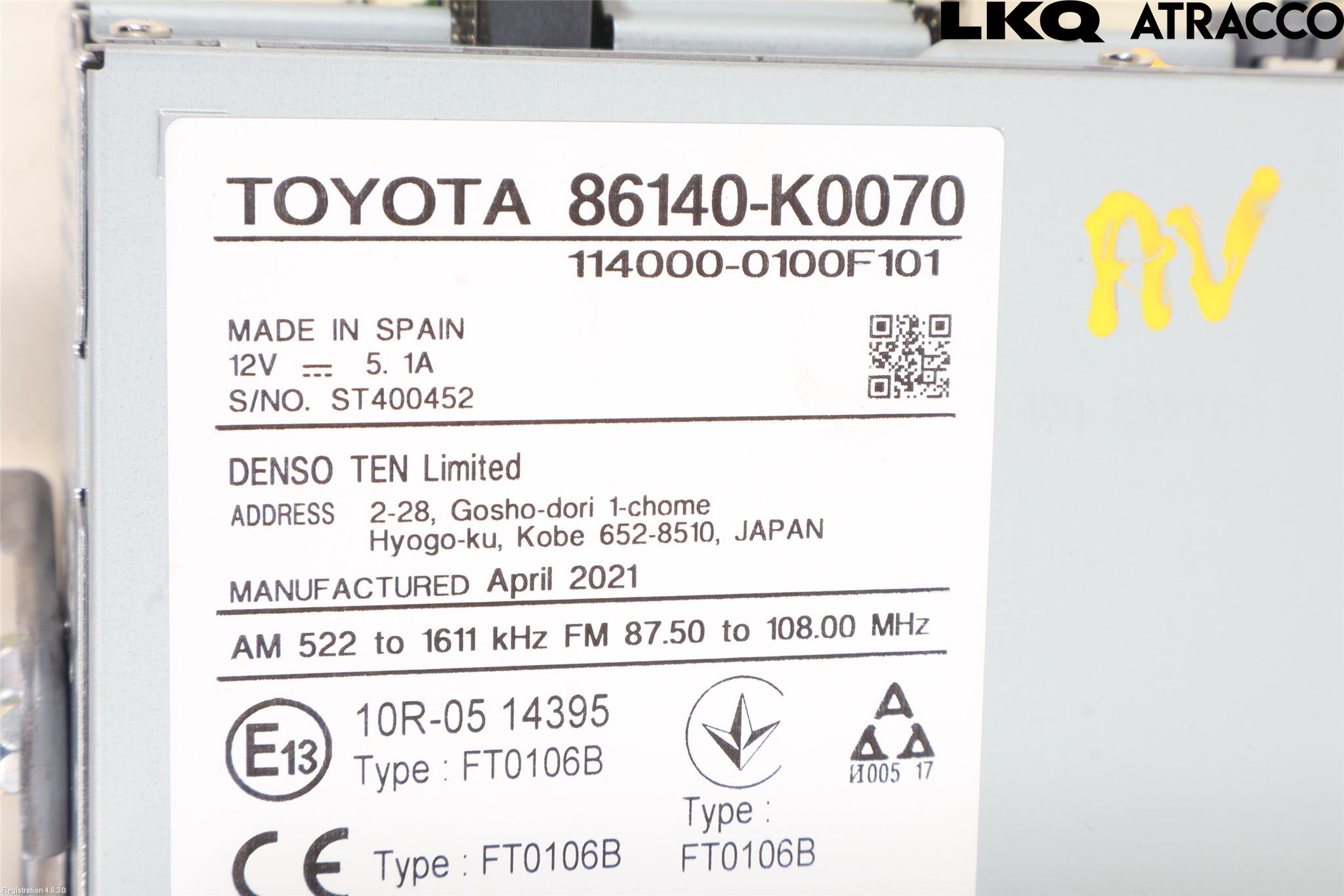 Toyota YARIS XP21 20- Cd Radio - Multimediapanel