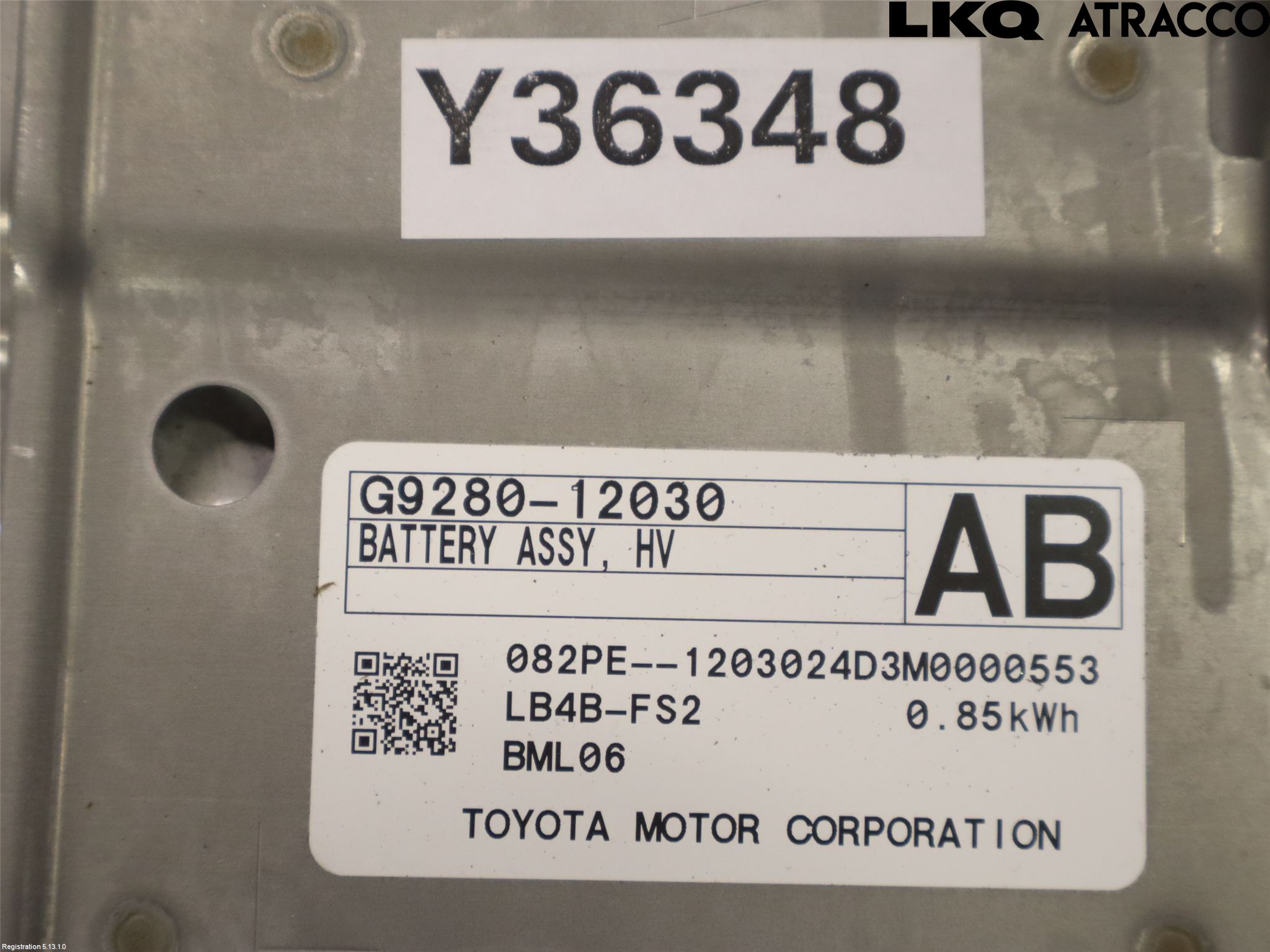 Toyota COROLLA 19- Batteri Högspänning