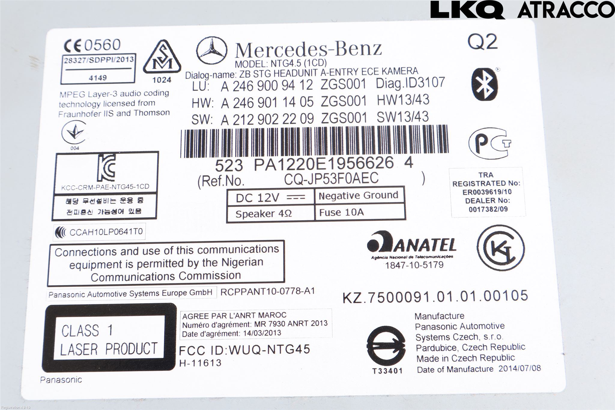 Mercedes-Benz MB GLA-KLASS (X156) 13-20 Cd Radio - Multimediapanel