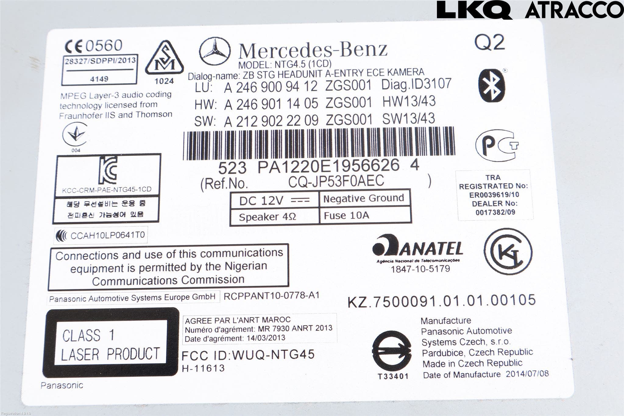 Mercedes-Benz MB GLA-KLASS (X156) 13-20 Cd Radio - Multimediapanel