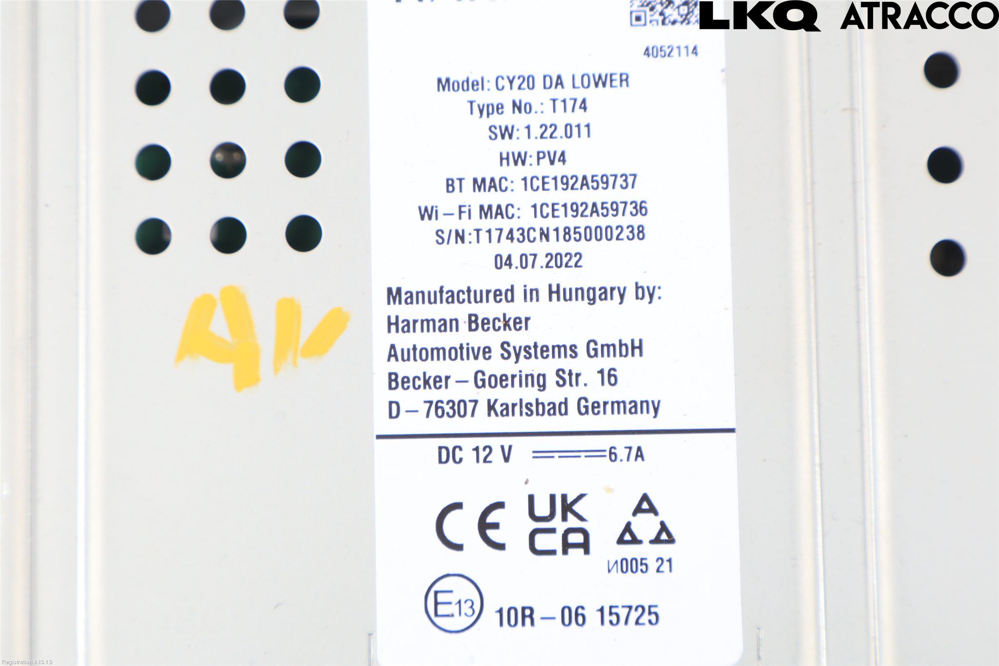 Toyota AYGO X AB70 22- Cd Radio - Multimediapanel