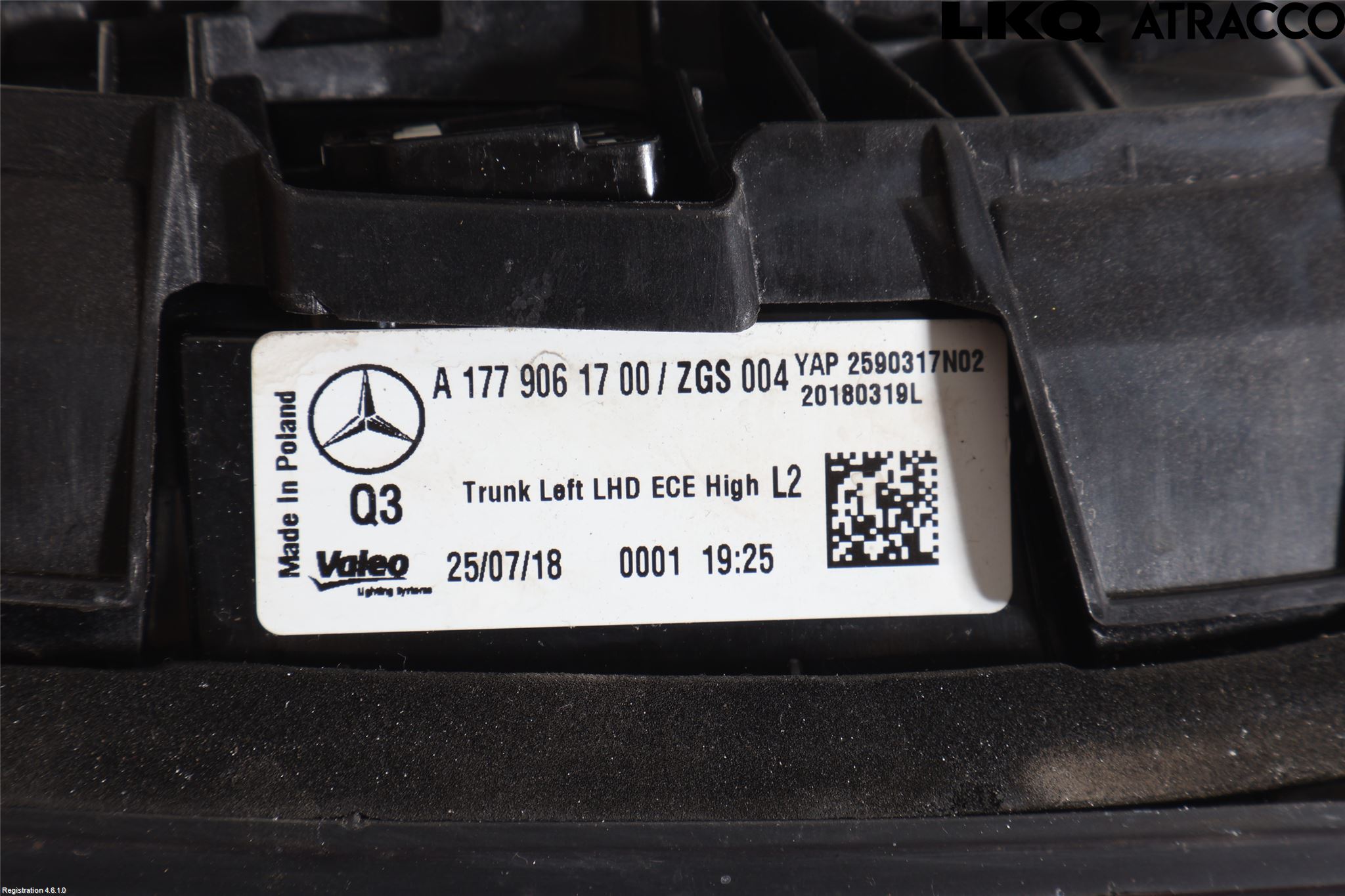Mercedes-Benz MB A-KLASS (W177) 18- Bakljus Lucka Vä