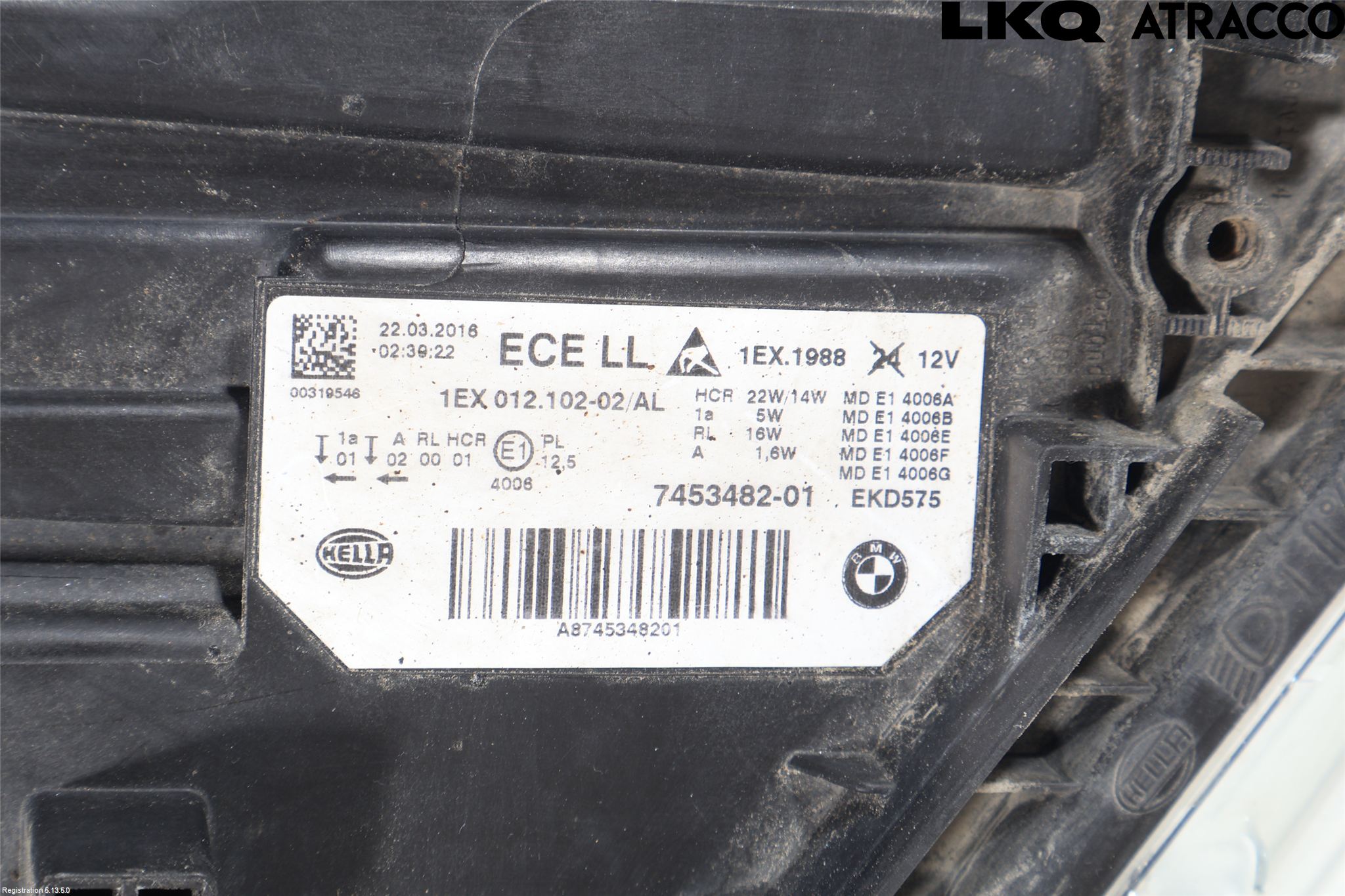 BMW 3 F30/F31/F80 12-19 Strålkastare Höger