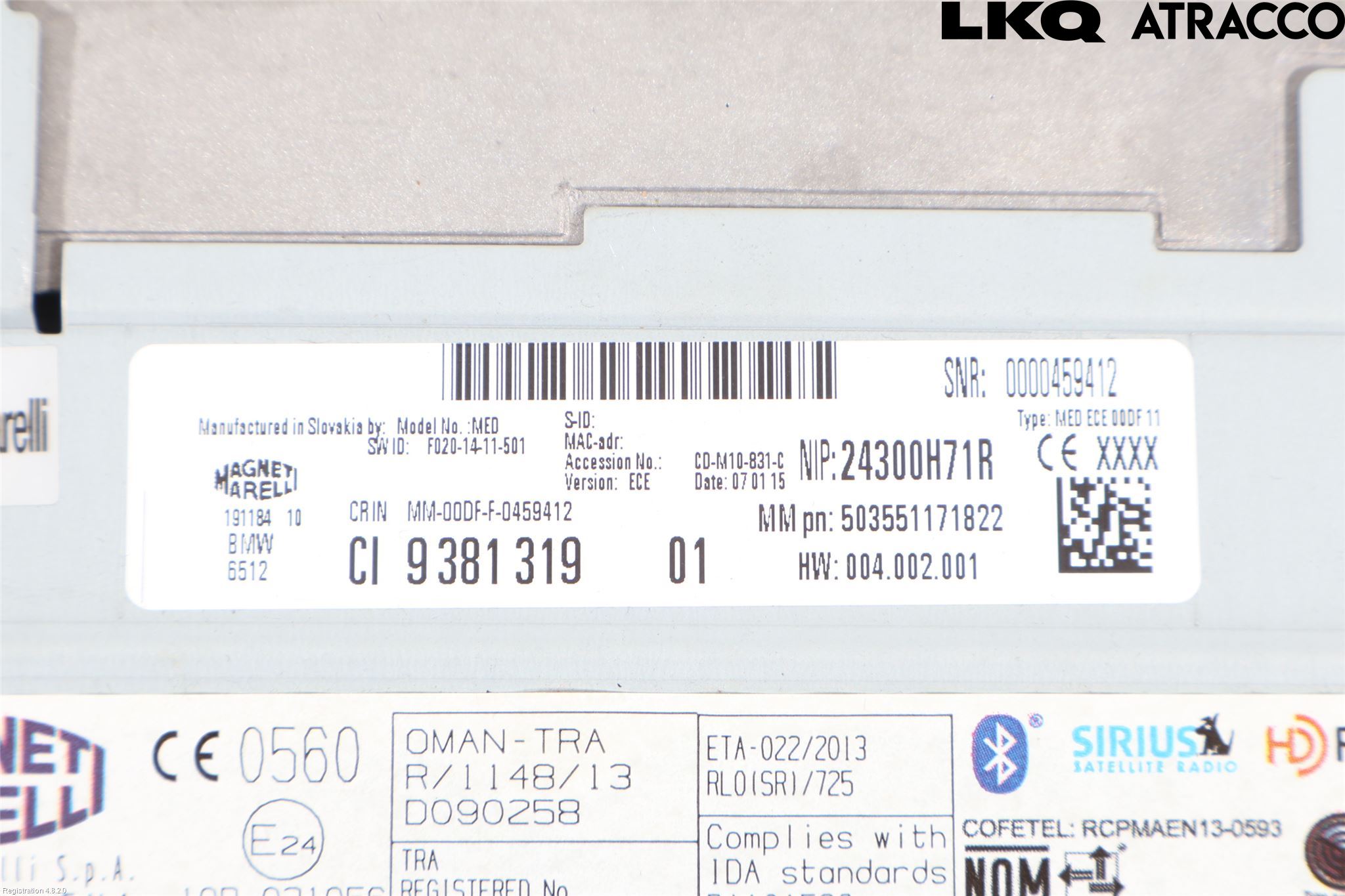 BMW 5 F10/F11/F18 09-17 Cd Radio - Multimediapanel