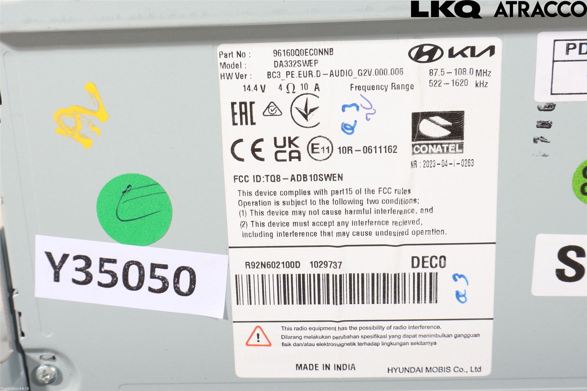 Hyundai i20 BC 21- Cd Radio - Multimediapanel